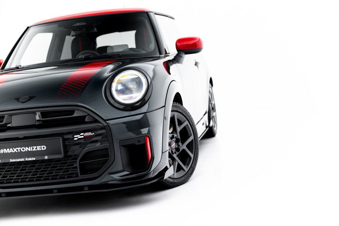 Street Pro Frontlippe passend + Flaps für passend für Mini Cooper John Cooper Works F65 schwarz Hochglanz