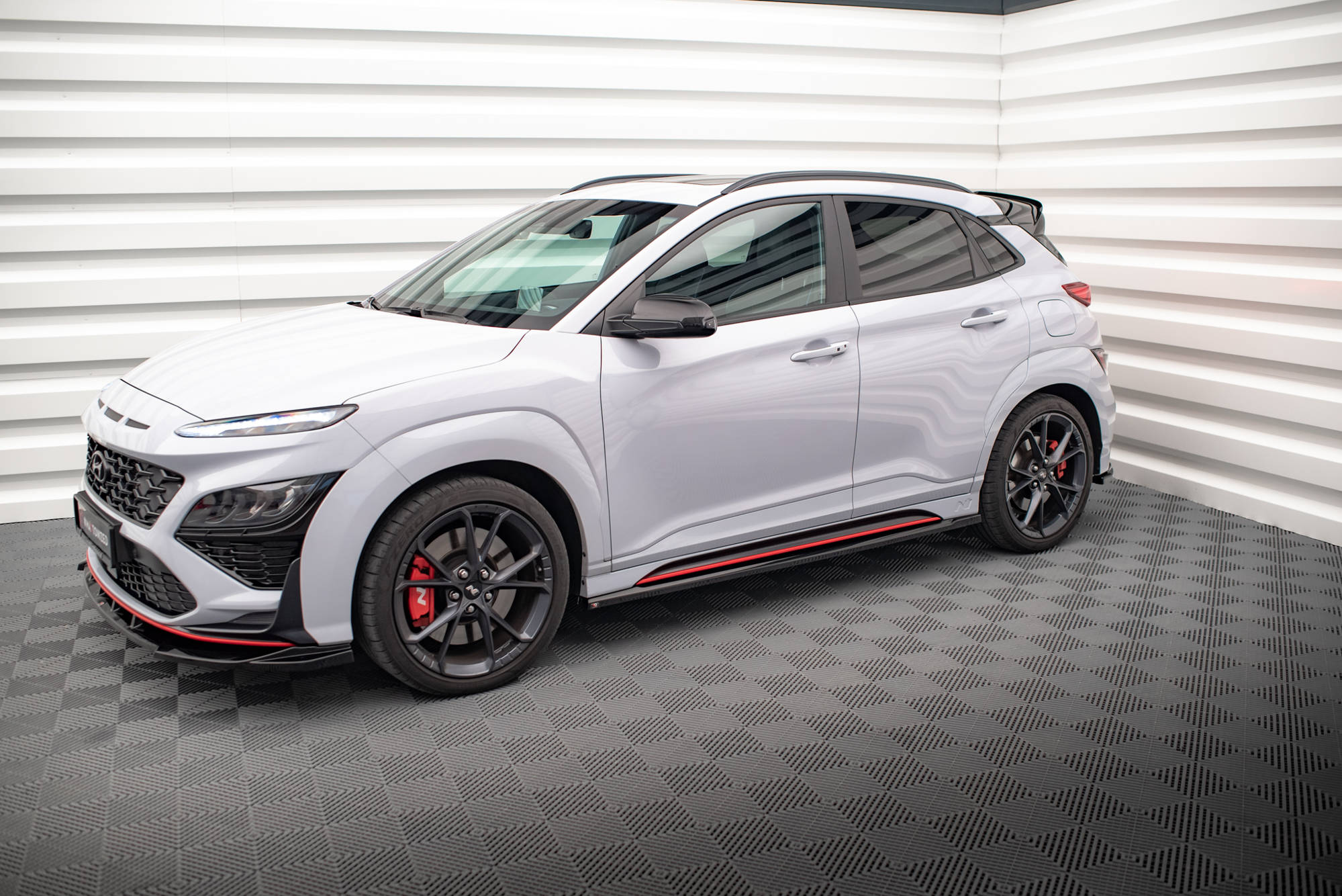 Street+ Seitenschweller Leisten V.1 passend für Hyundai Kona N Mk1 schwarz Hochglanz