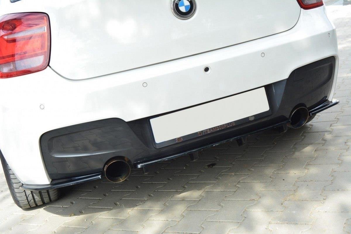 Heck Ansatz Flaps Diffusor für BMW 1er F20/F21 M-Power vor Facelift schwarz Hochglanz