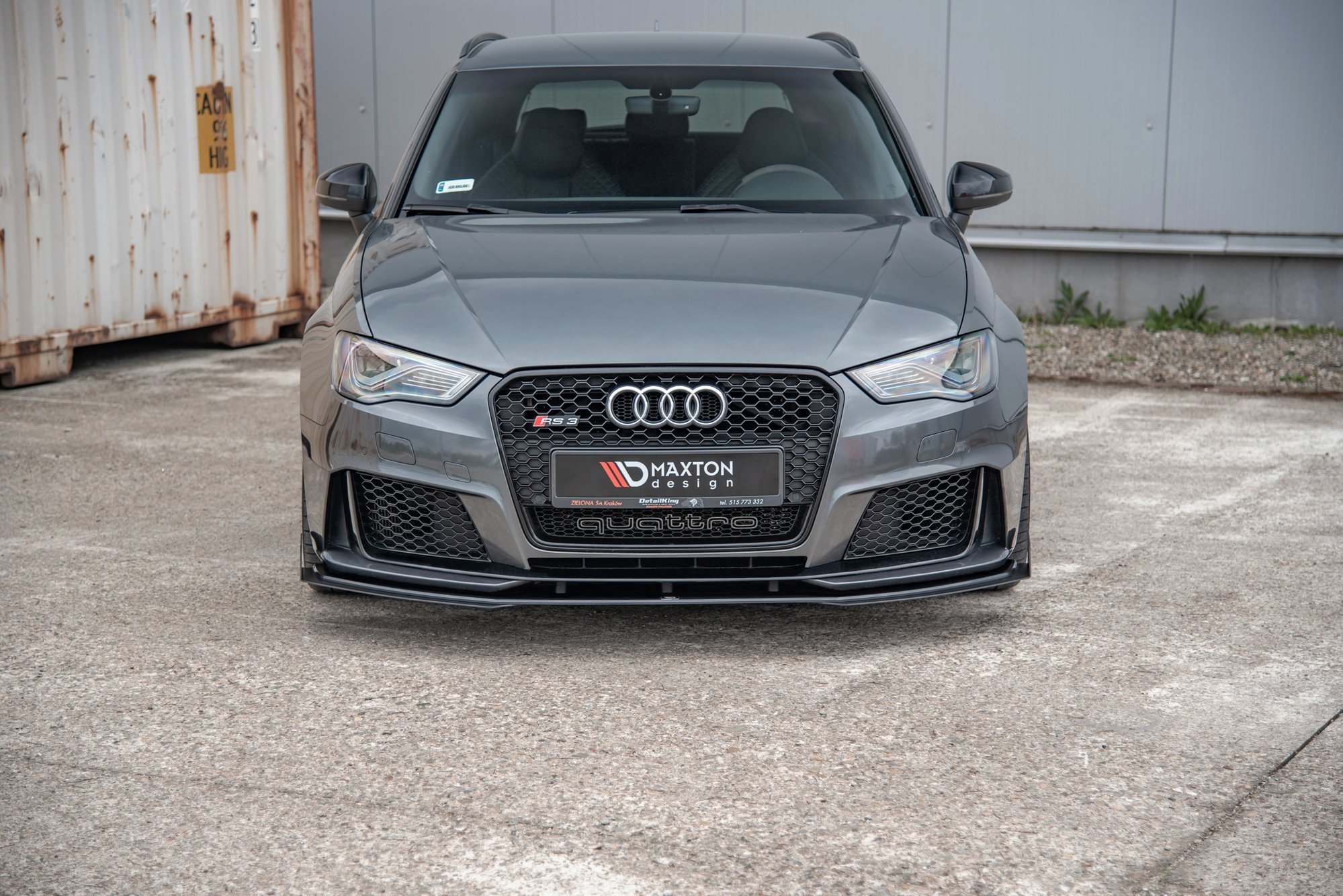 Street Pro Front Ansatz für + Flaps für Audi RS3 8V Sportback schwarz Hochglanz