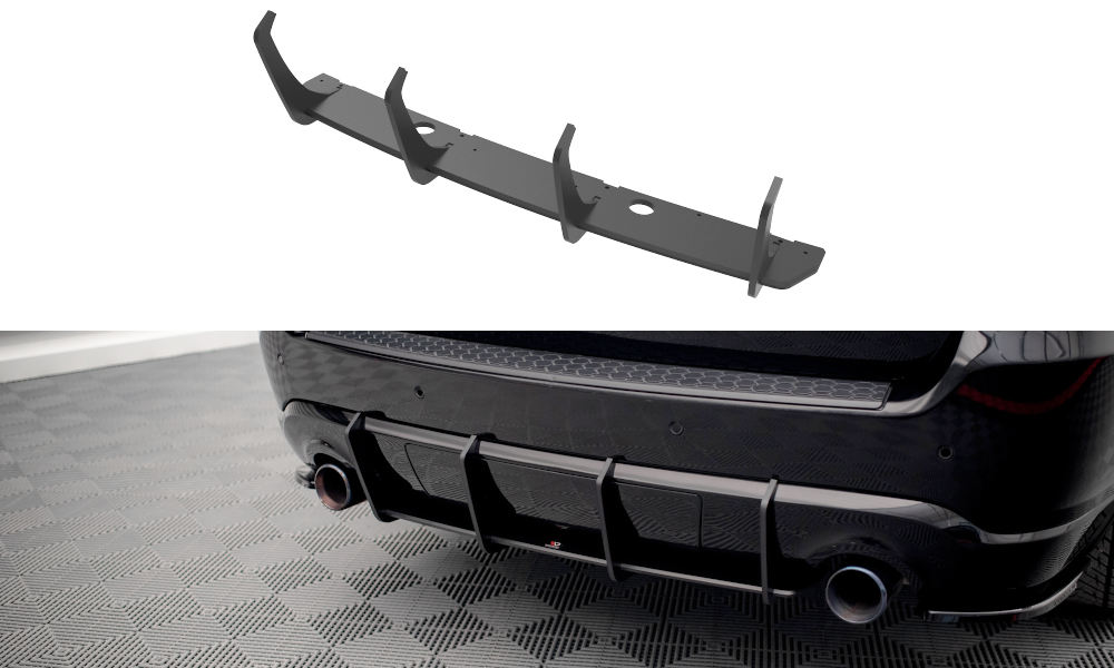 Street Pro Heckschürze Heck Ansatz Diffusor V.2 passend für Dodge Durango RT Mk3 schwarz-rot