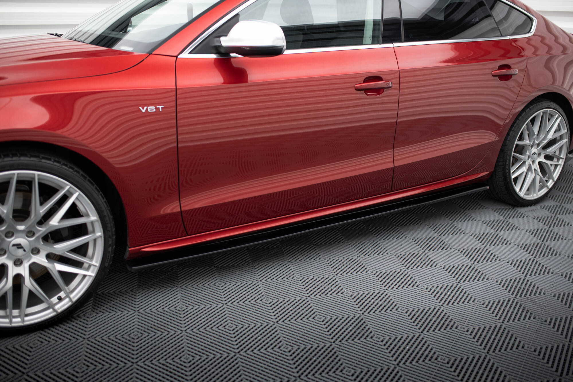 Seitenschweller Ansatz für Audi S5 / A5 / A5 S-Line Sportback 8T / 8T Facelift schwarz Hochglanz