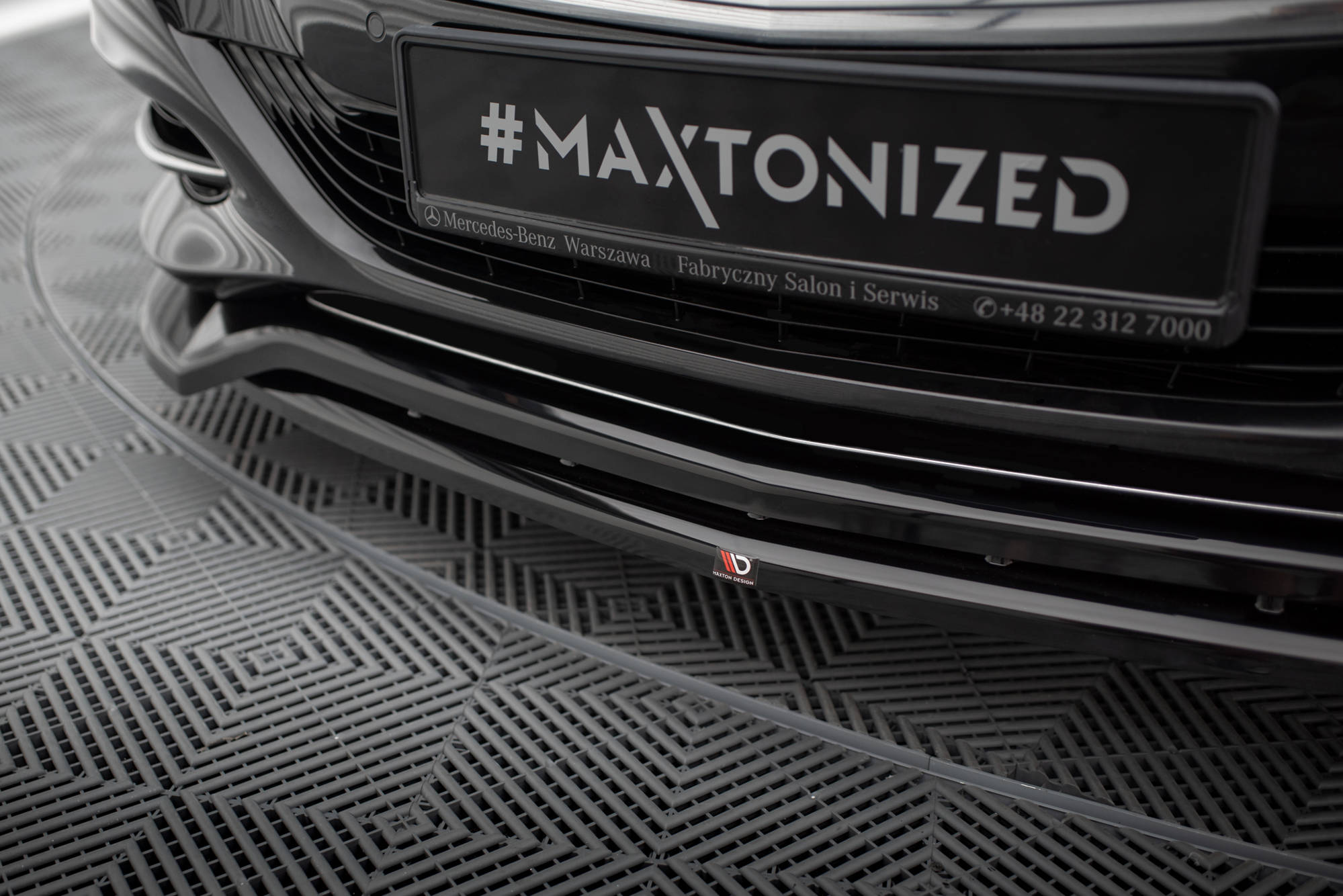 Street+ Spoilerlippe Front Ansatz V.2 passend für Mercedes S W222 schwarz Hochglanz
