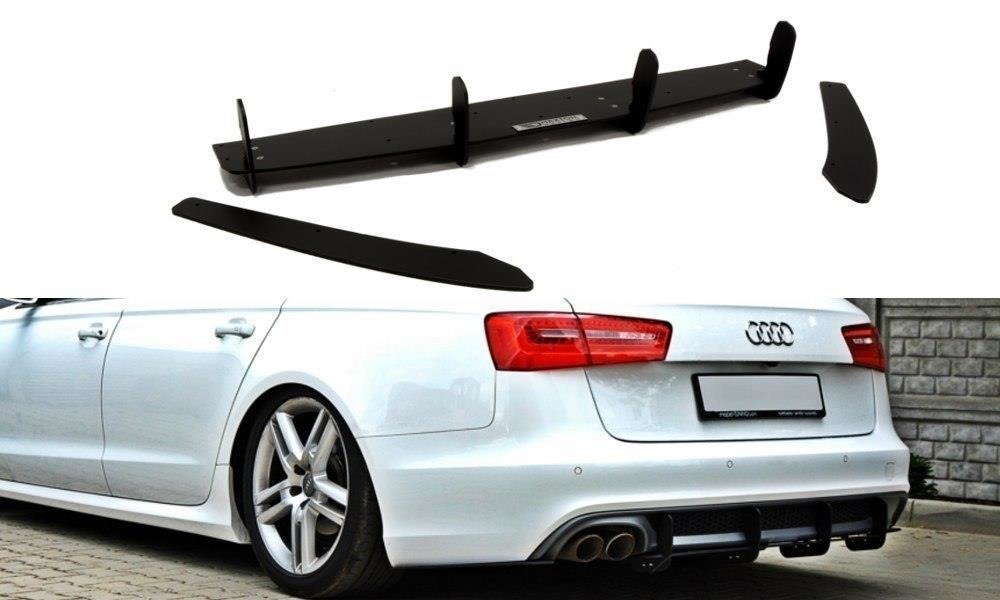 Heckschürze für & Heck Ansatz Flaps Diffusor für Audi A6 S-Line C7 auspuffendrohr 1x2