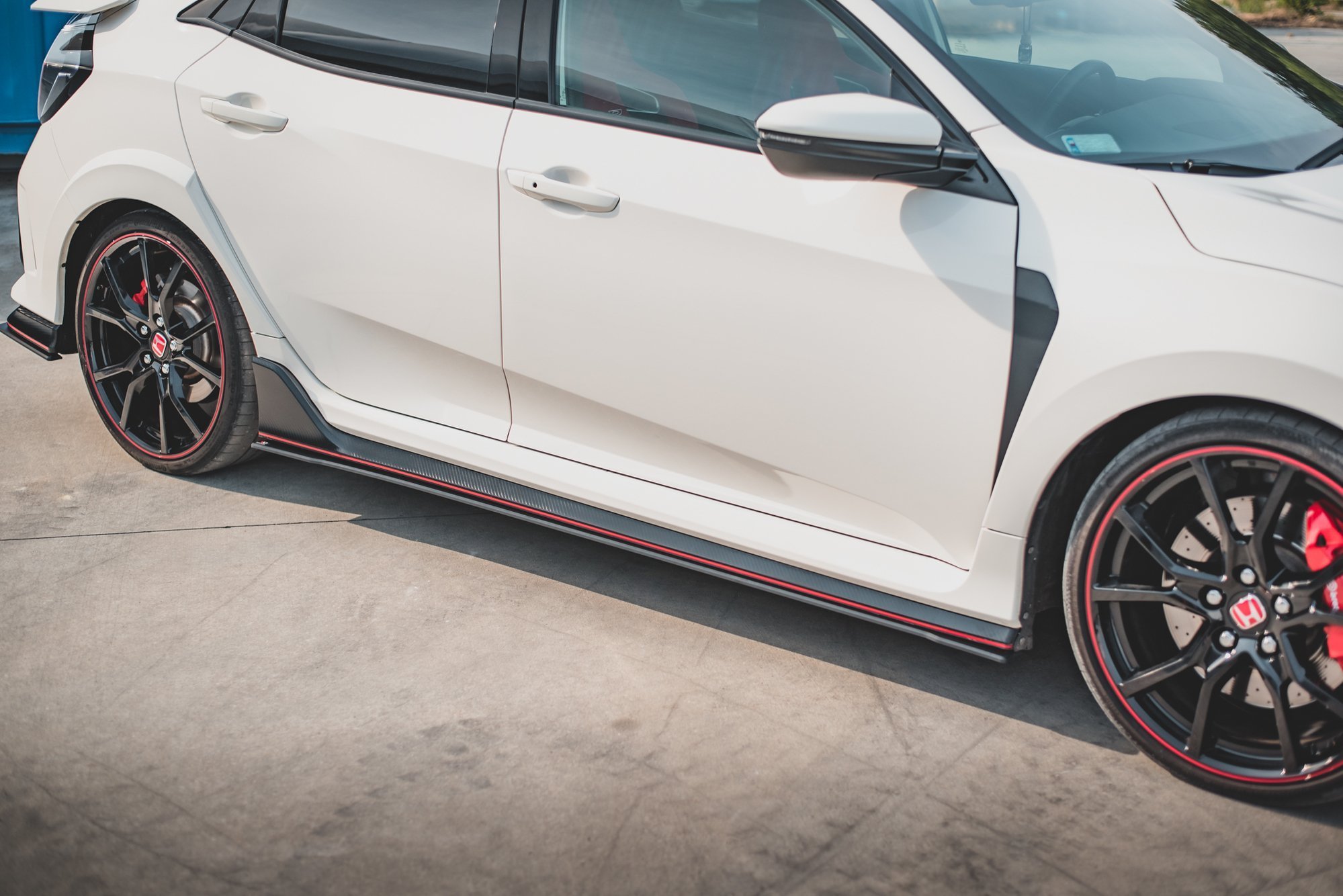 Street Pro Seitenschweller Leisten V.2 passend für Honda Civic X Type-R rot