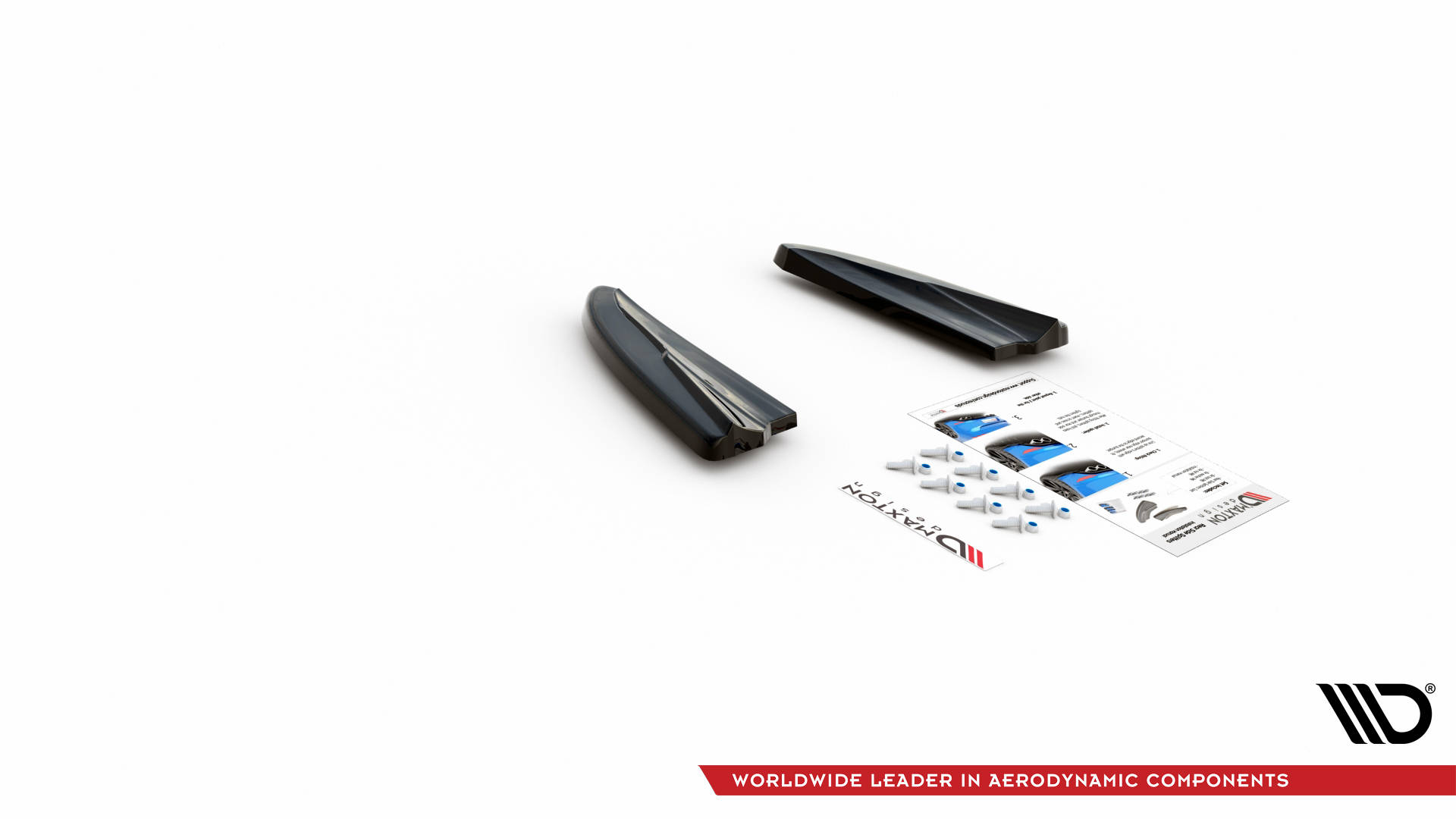 Heck Ansatz Flaps Diffusor für Volvo V40 schwarz Hochglanz