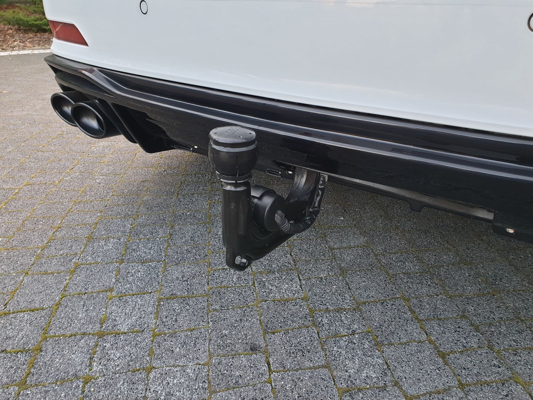 Street+ Heck Ansatz Diffusor + Endrohre chrom passend für Audi A6 S-Line / S6 C8 / C8 FL schwarz Hochglanz