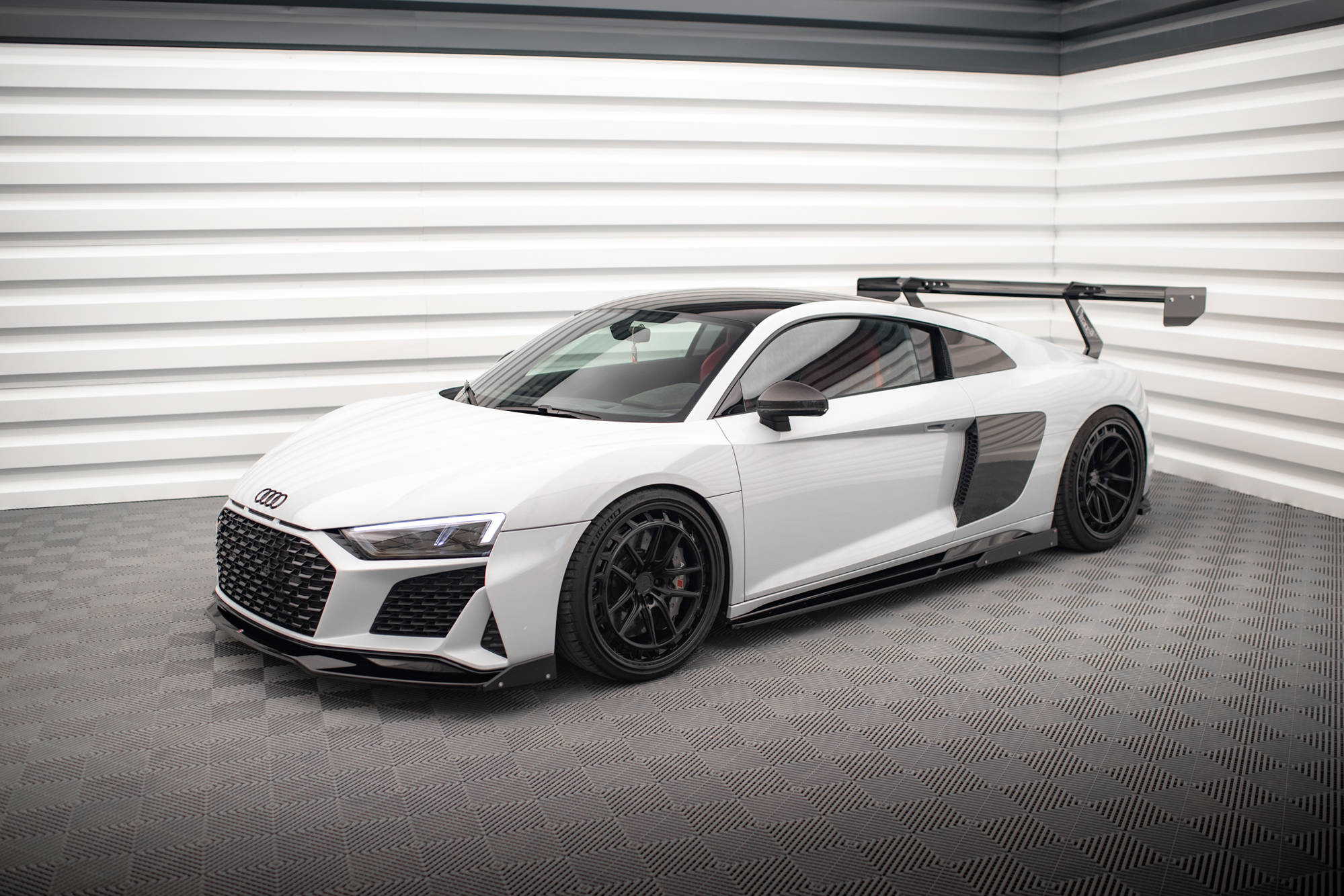 Street+ Seitenschweller Leisten V.2 + Flaps passend für Audi R8 Mk2 FL