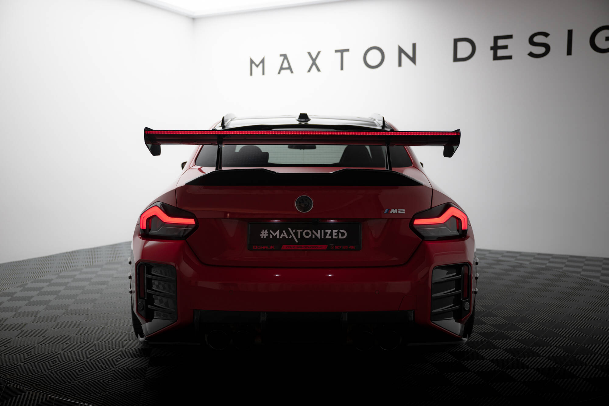 Carbon Heck Spoiler Heckflügel mit Schwan Halterung + LED passend für BMW M2 G87