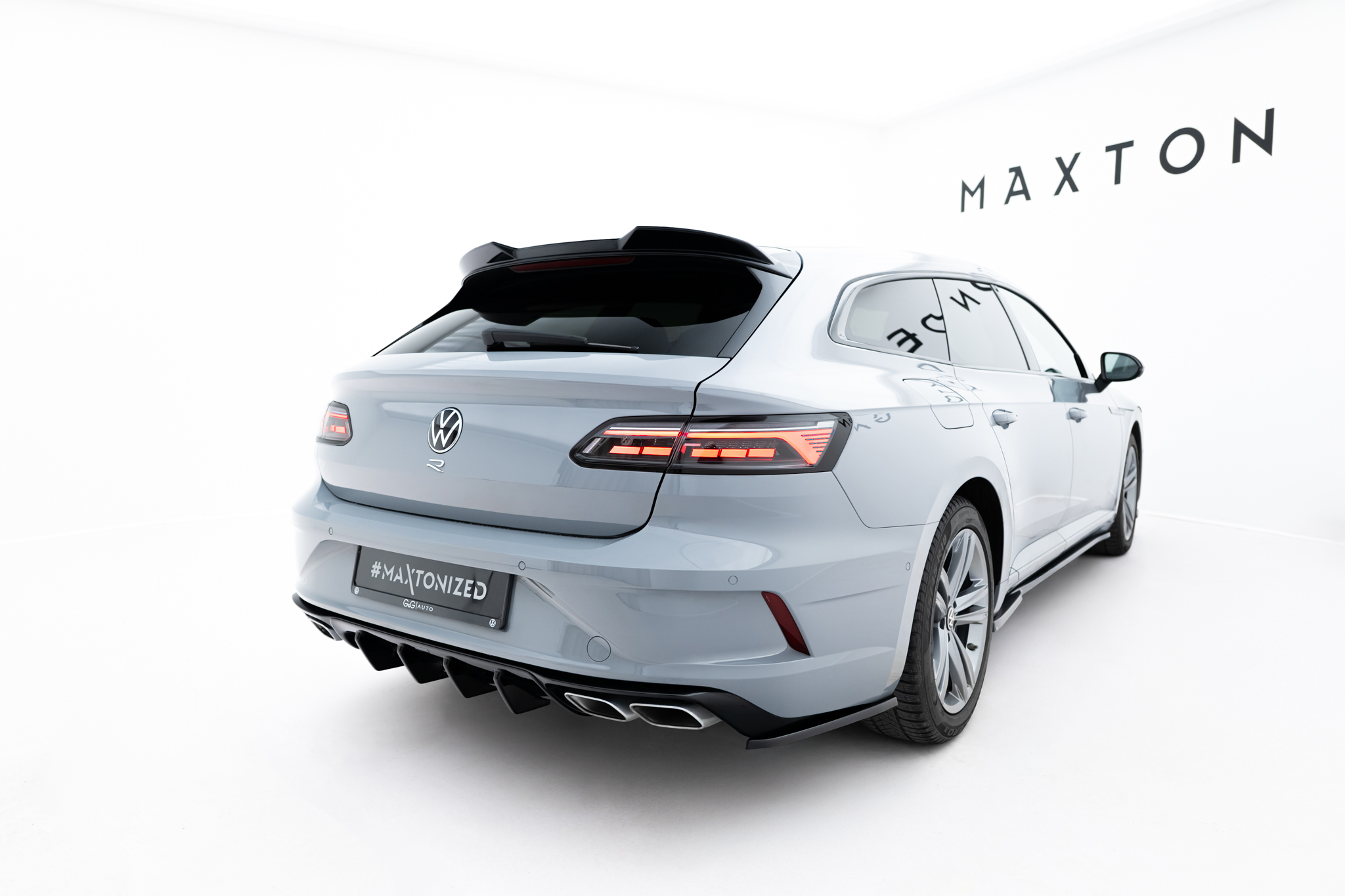 Heck Spoiler Aufsatz Abrisskante 3D passend für VW Arteon R-Line Shooting Brake Mk1 FL schwarz Hochglanz