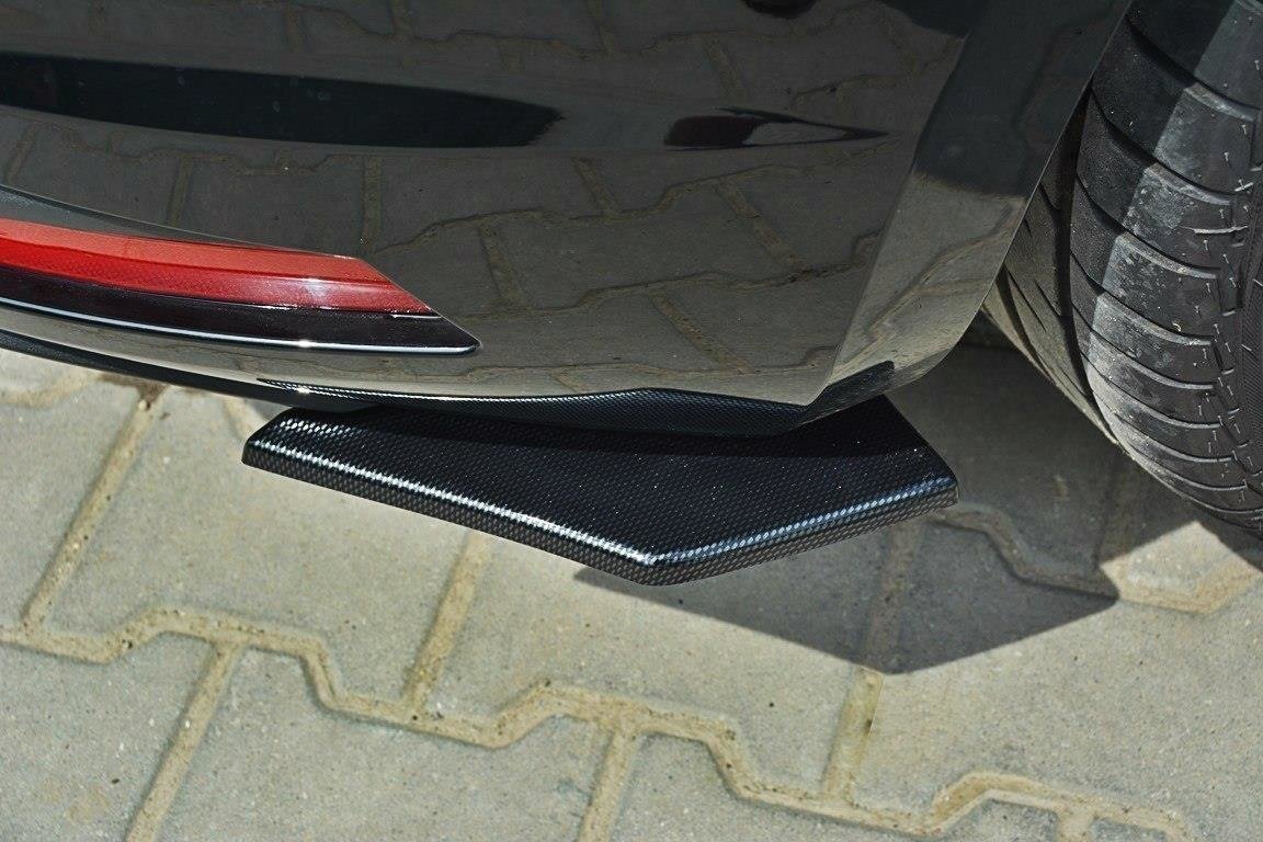Heck Ansatz Flaps Diffusor für SEAT LEON III CUPRA / FR schwarz Hochglanz