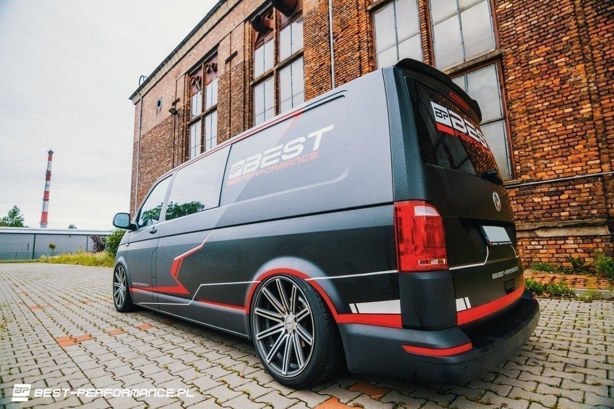 Heck Spoiler Aufsatz Abrisskante passend für VW T6 schwarz Hochglanz