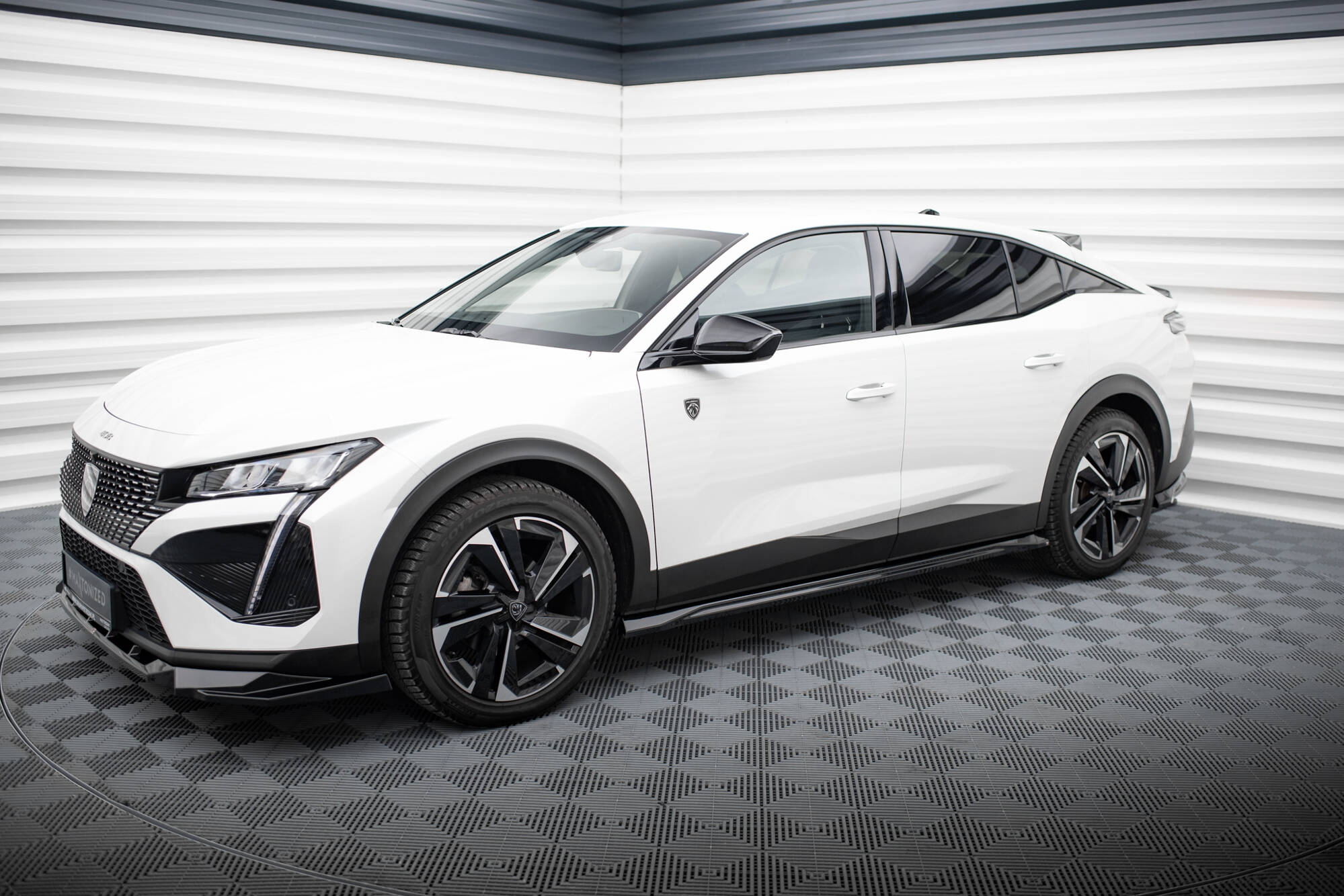 Street+ Seitenschweller Leisten passend für Peugeot 408 Mk1 schwarz Hochglanz