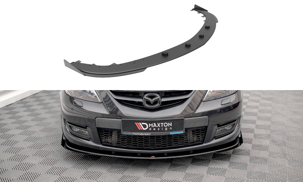 Street Pro Spoilerlippe Front Ansatz passend für Mazda 3 MPS Mk1 rot+ Hochglanz Flaps