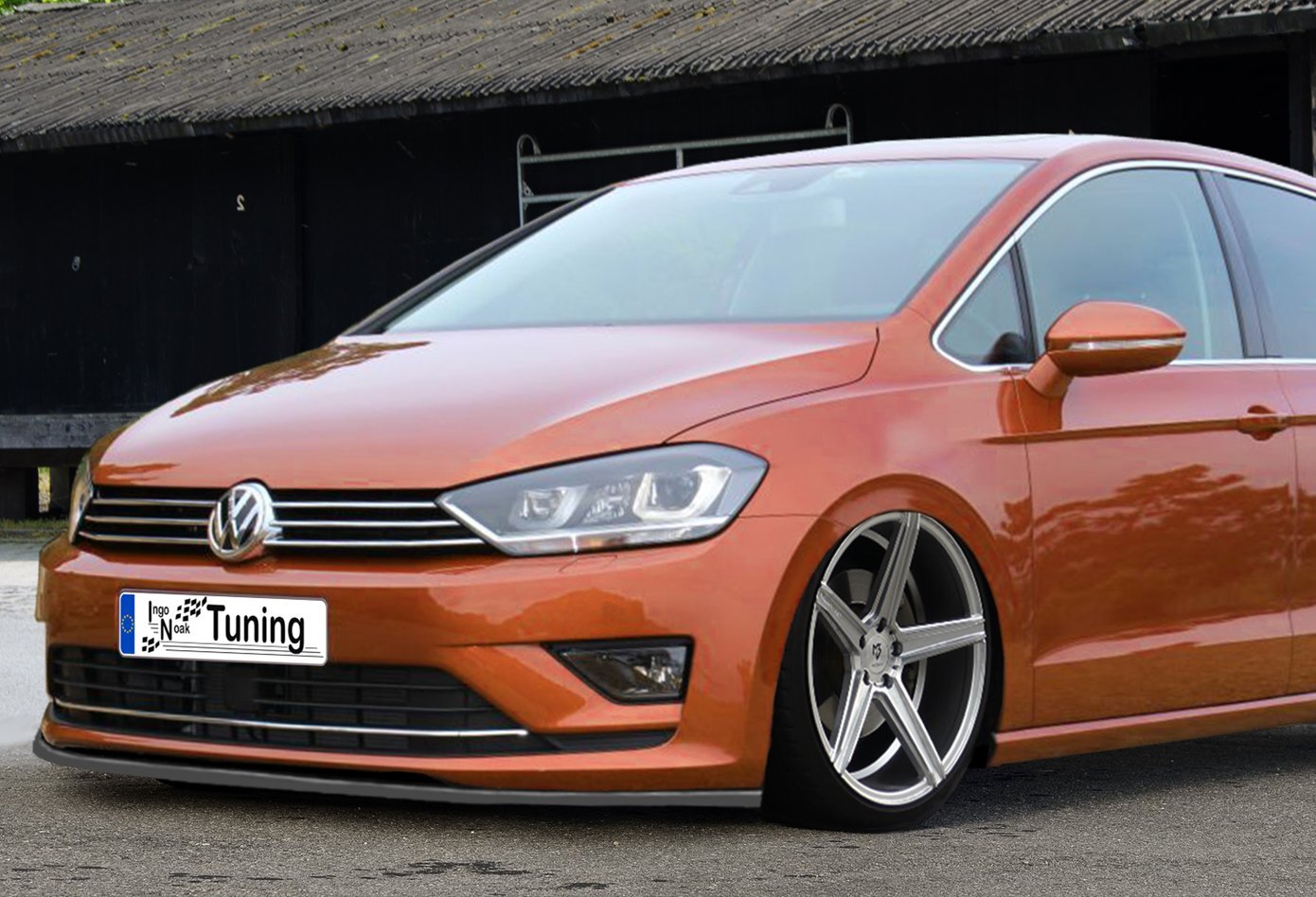 Cup Frontspoilerlippe für VW Golf 7 Sportsvan AU Schwarz Matt
