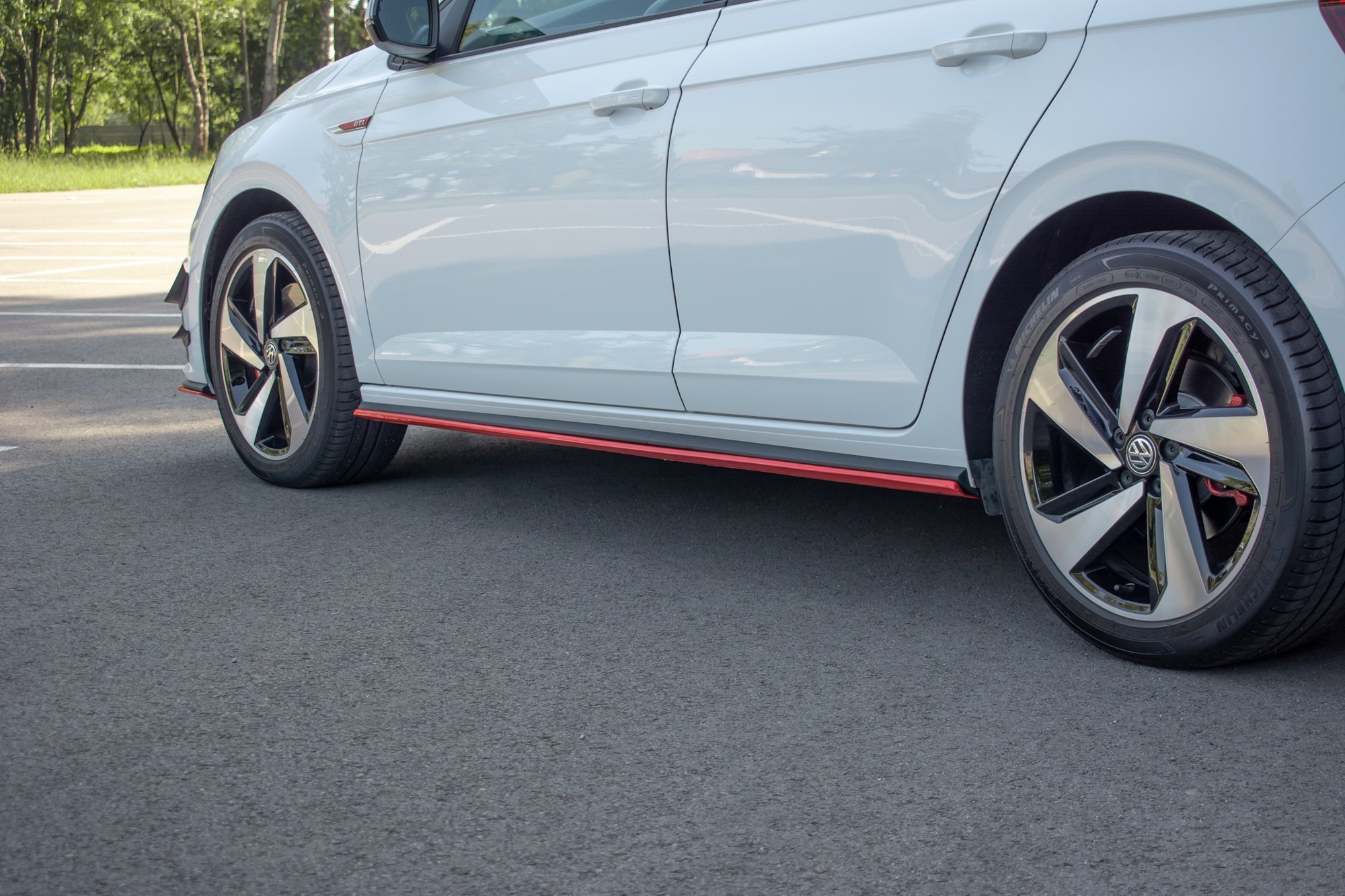 Side Skirts Diffusers VW Polo GTI / R-line Mk6 schwarz Hochglanz