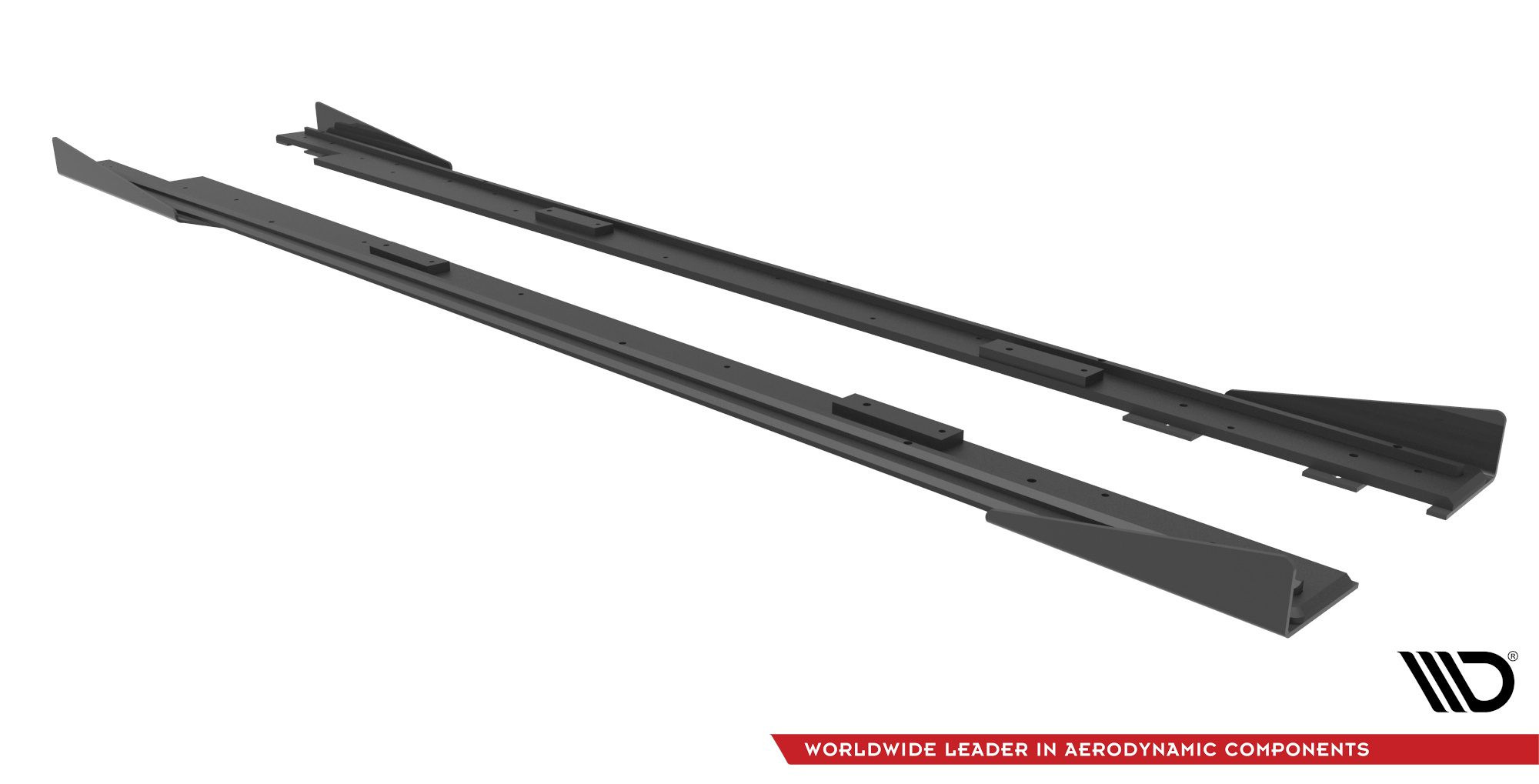 Street Pro Seitenschweller Leisten passend für Mazda 3 MPS Mk1 rot+ Hochglanz Flaps