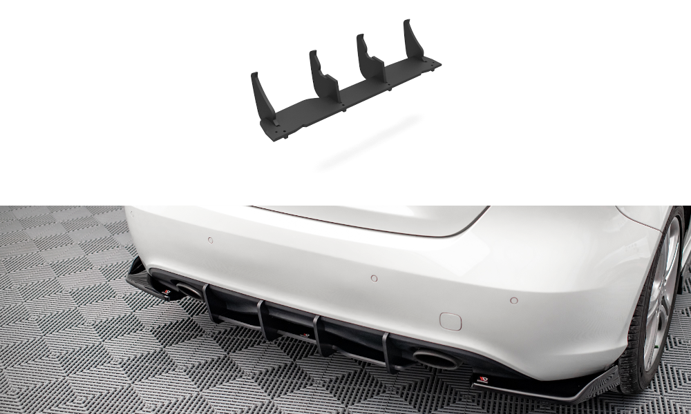 Street Pro Heckschürze Heck Ansatz Diffusor passend für Mercedes A W176 rot