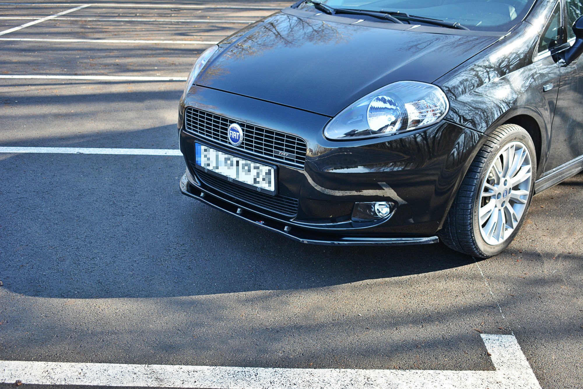 Street+ Spoilerlippe Front Ansatz passend für Fiat Grande Punto Standard schwarz Hochglanz