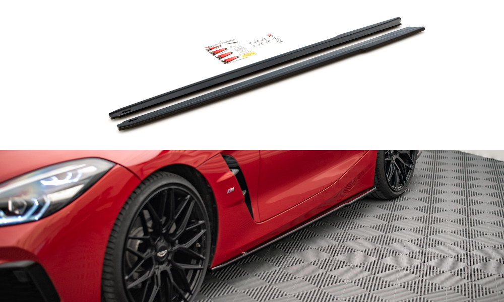 Street+ Seitenschweller Leisten passend für BMW Z4 M-Paket G29 schwarz Hochglanz