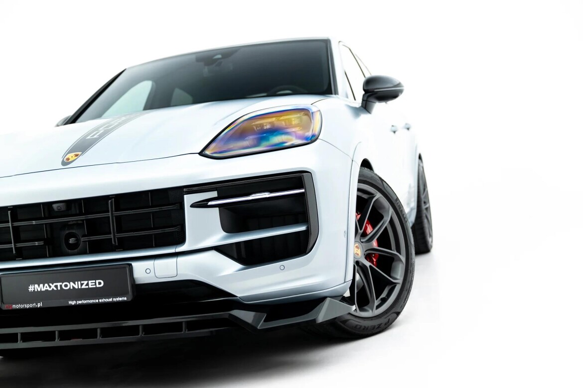 Frontlippe passend für Porsche Cayenne GTS / Turbo Sport Pack / Turbo E-Hybrid GT Pack Coupe Mk3 Facelift schwarz Hochglanz