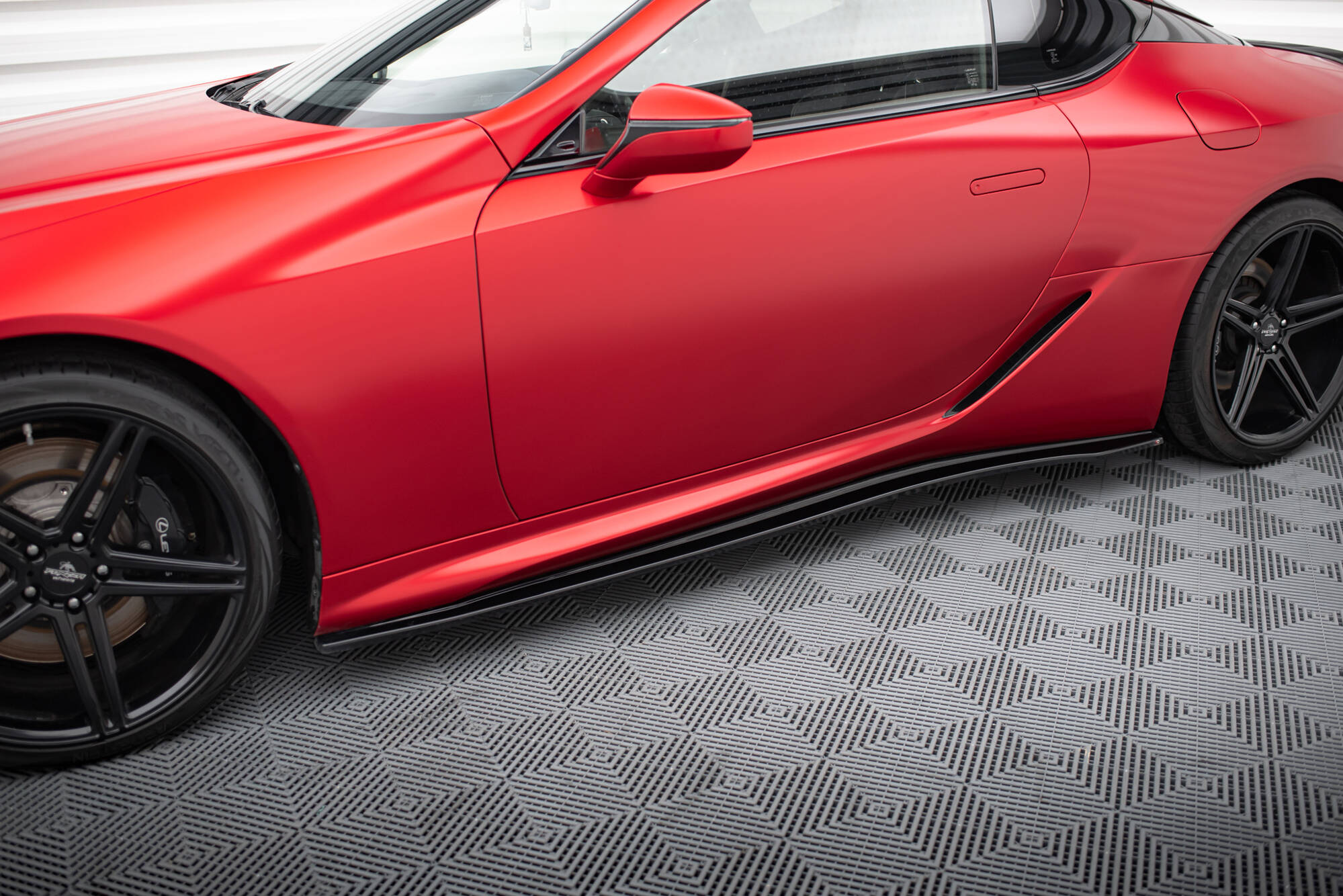 Street+ Seitenschweller Leisten passend für Lexus LC 500 schwarz Hochglanz