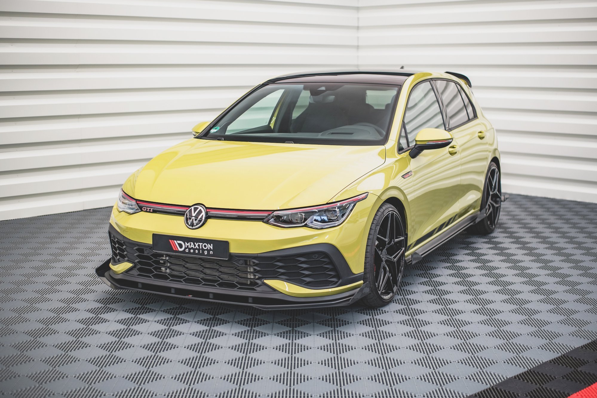Front Stoßstange Flaps passend für VW Golf GTI Clubsport Mk8 schwarz Hochglanz