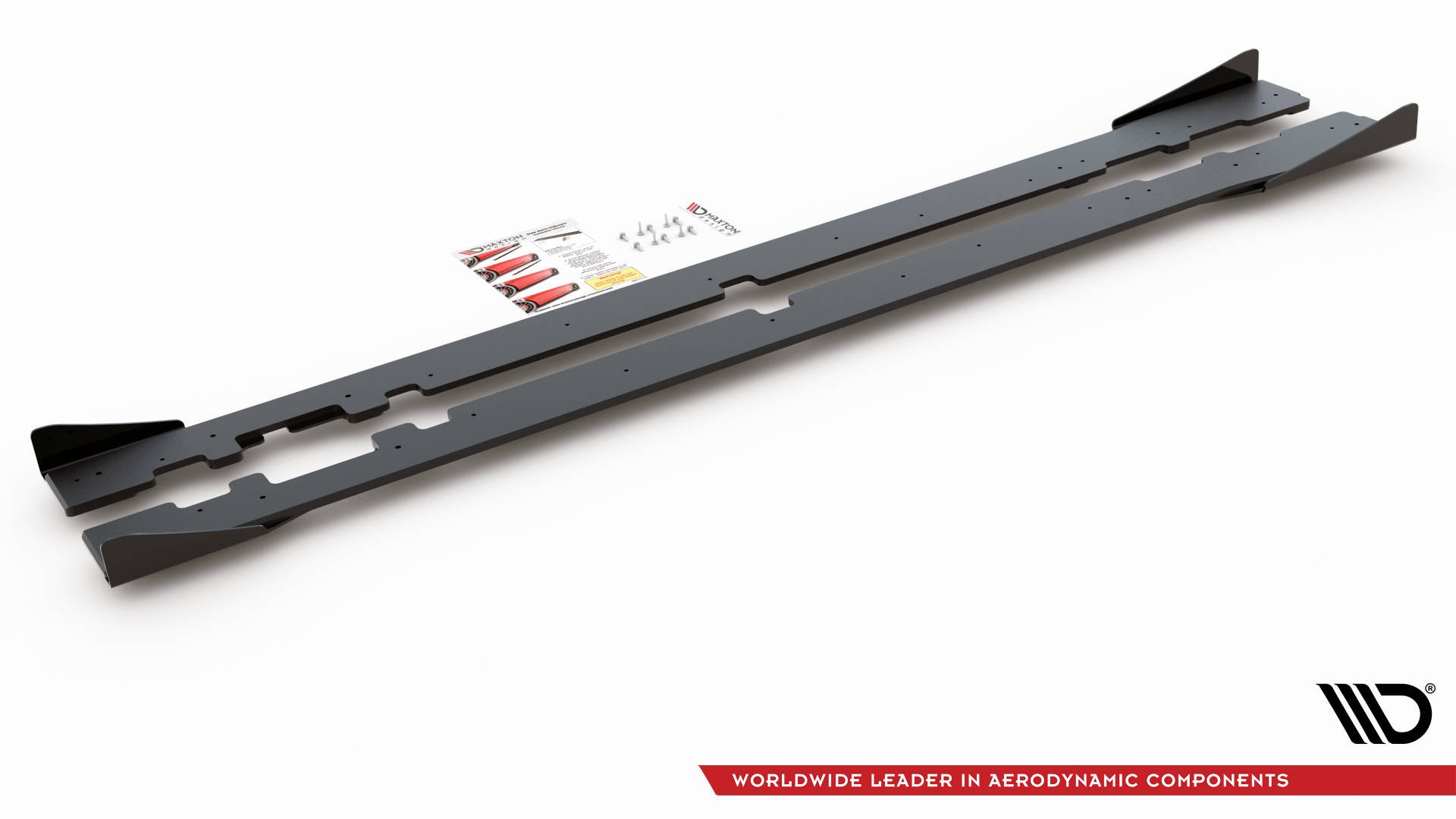 Street Pro Seitenschweller Leisten + Flaps passend für Mercedes-AMG C43 Coupe C205 rot+ Hochglanz Flaps