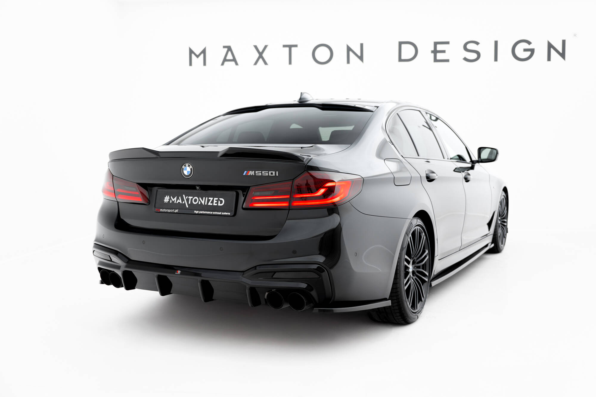 Street+ Heck Ansatz Flaps passend für BMW M550i Limousine G30 schwarz Hochglanz