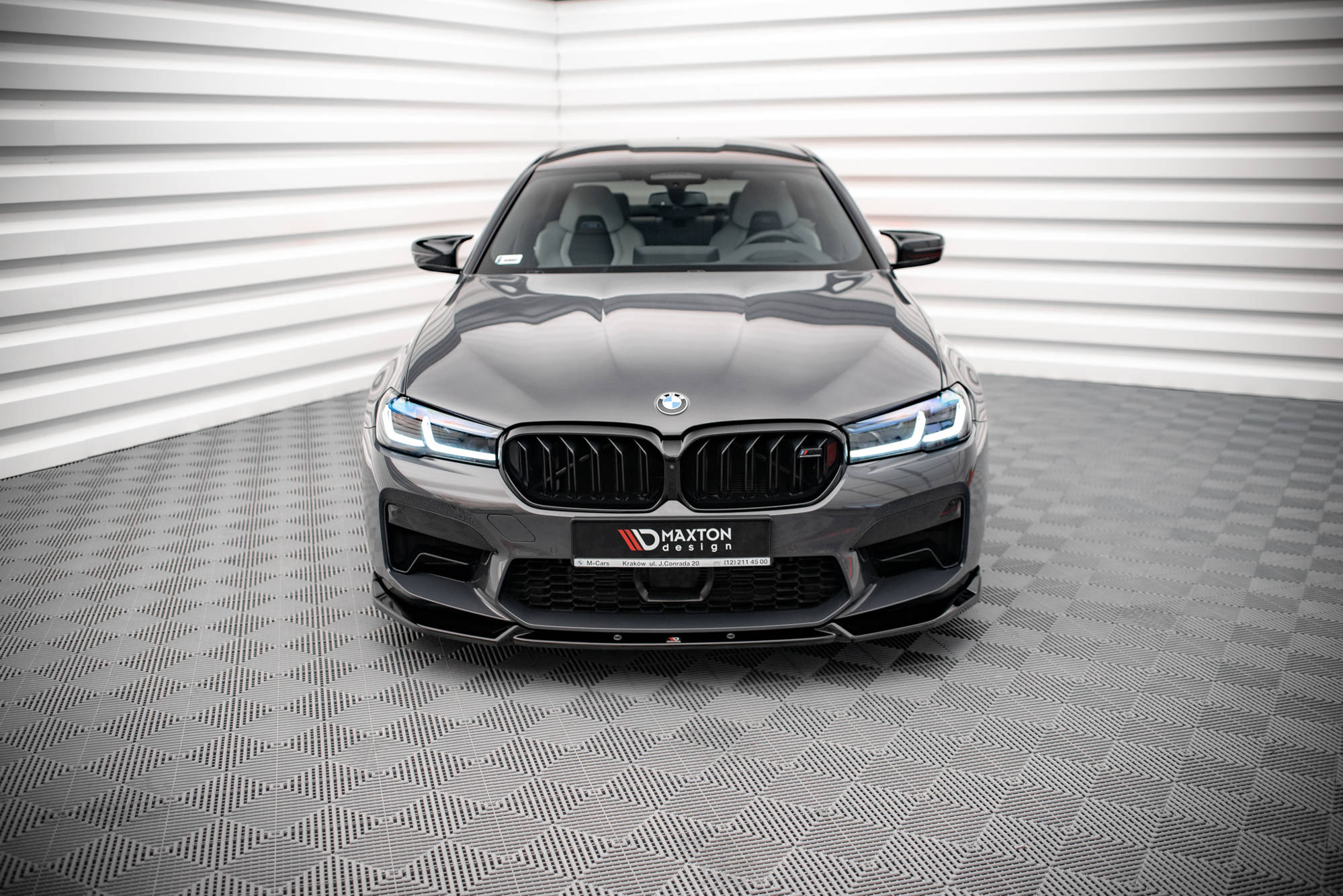 Street+ Spoilerlippe Front Ansatz V.1 passend für BMW M5 F90 FL schwarz Hochglanz