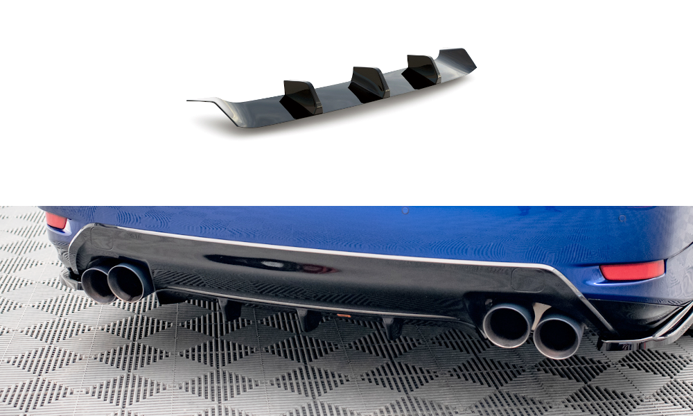 Street+ Heck Ansatz Diffusor passend für Lexus GS F Mk4 FL schwarz Hochglanz