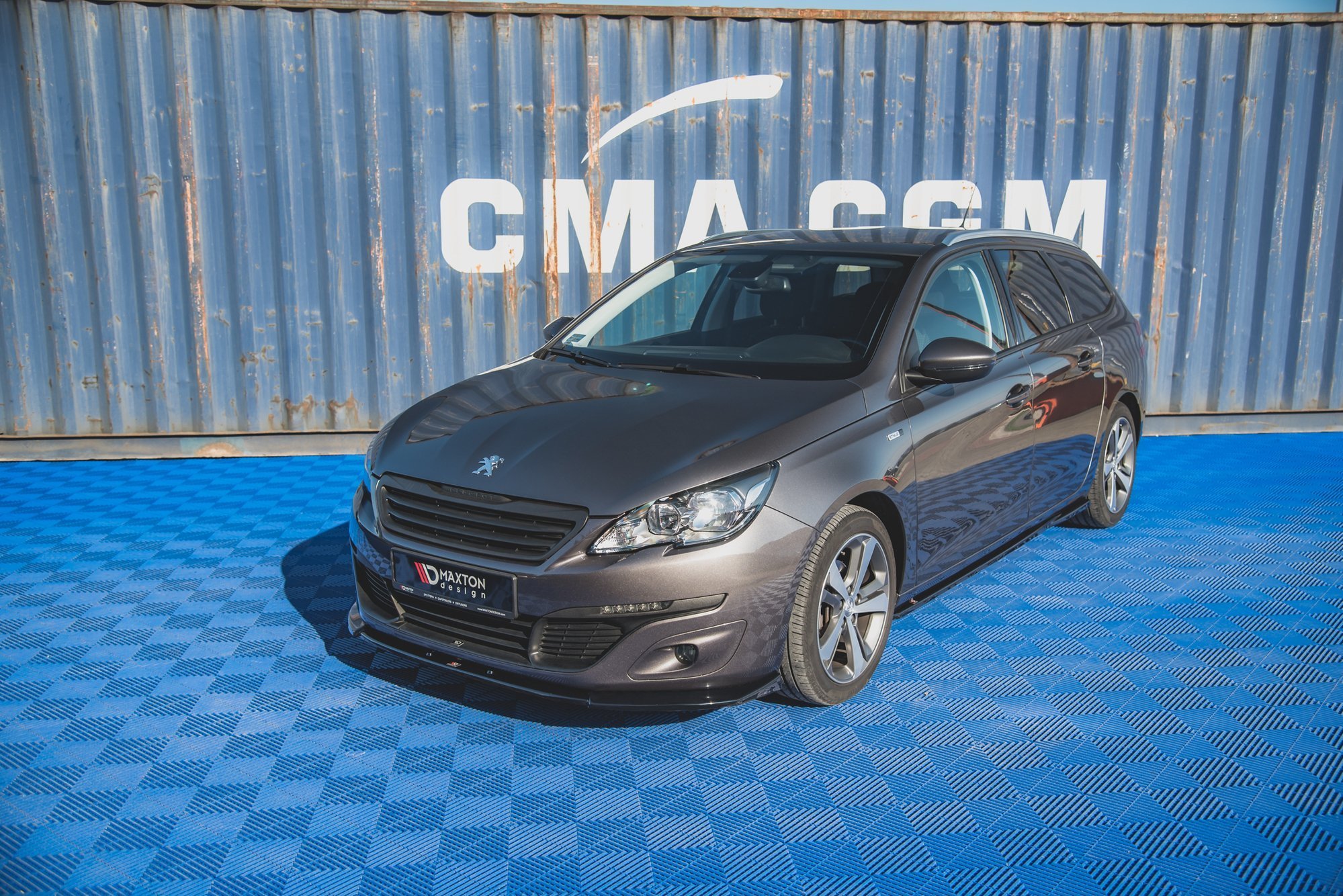 Street+ Spoilerlippe Front Ansatz V.2 passend für Peugeot 308 Mk2 schwarz Hochglanz