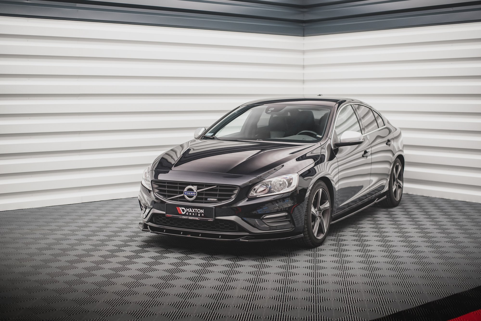 Street+ Spoilerlippe Front Ansatz V.2 passend für Volvo S60 R-Design Mk2 FL schwarz Hochglanz