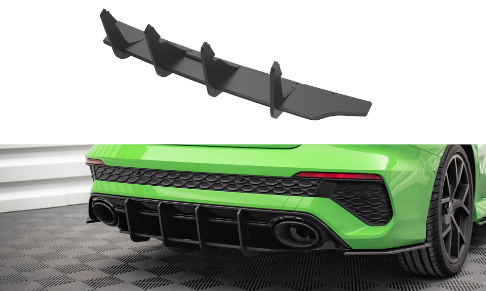 Street Pro Heckschürze Heck Ansatz Diffusor passend für Audi RS3 Limousine 8Y schwarz-rot