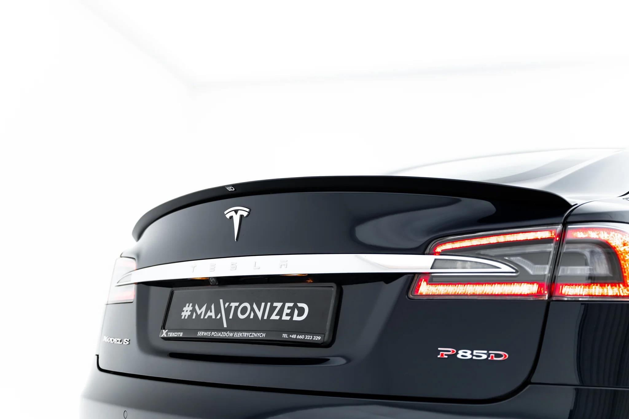 Heckspoiler Lippe V.2 passend für Tesla Model S Mk1 schwarz Hochglanz