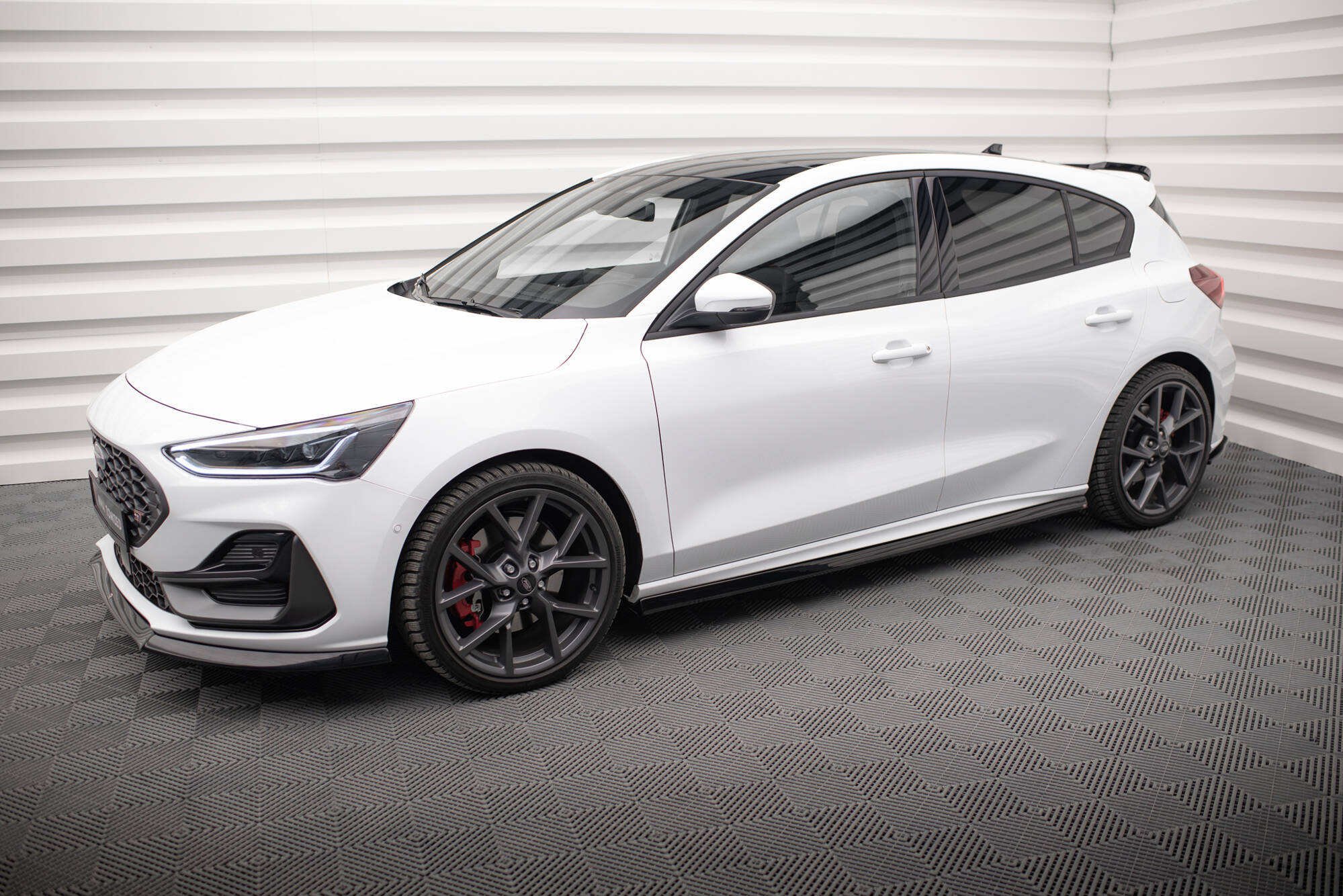 Seitenschweller Ansatz für V.5 Ford Focus ST / ST-Line Mk4 Facelift schwarz Hochglanz