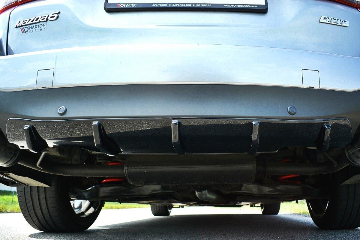 Diffusor Heck Ansatz für Mazda 6 GJ Mk3 schwarz Hochglanz