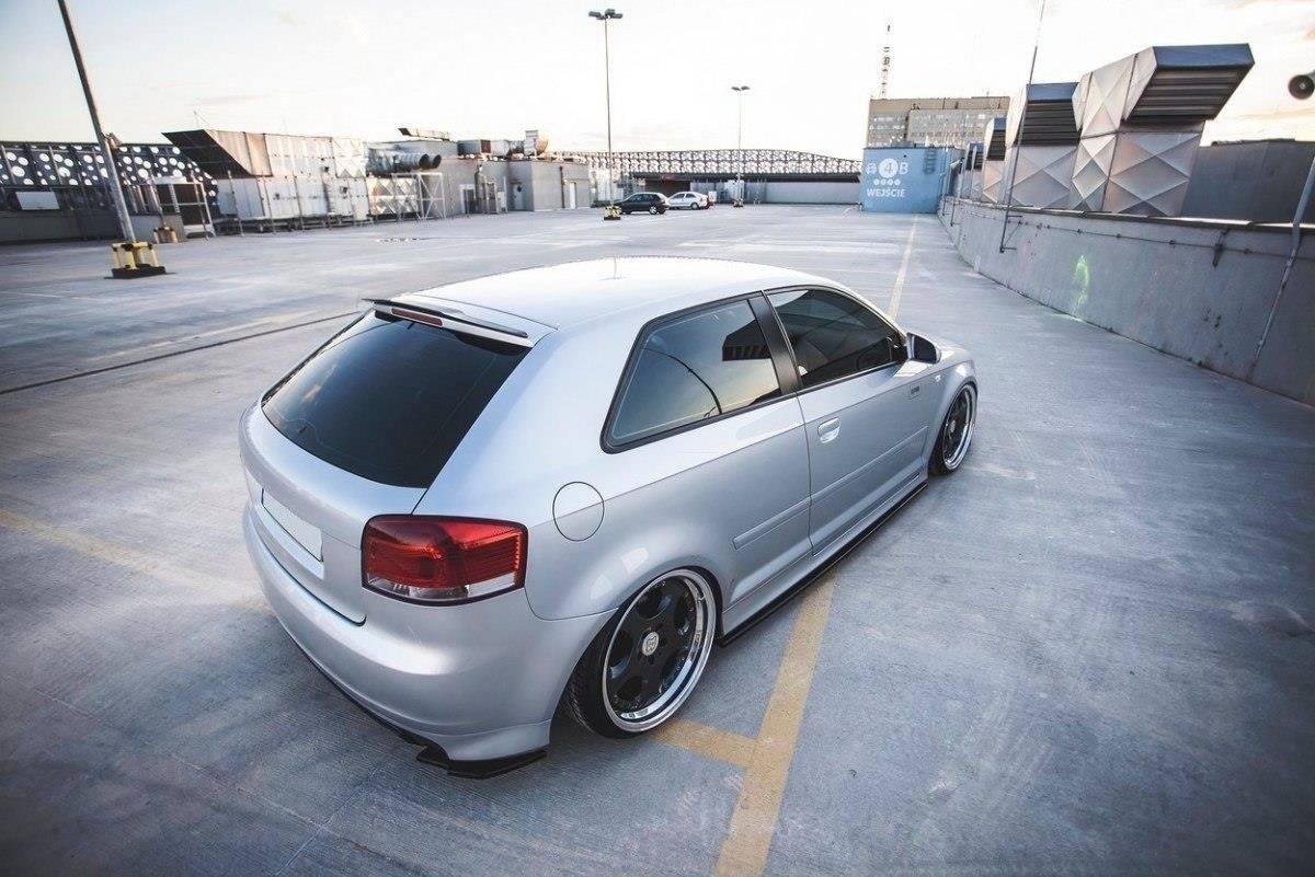 Heck Ansatz Flaps Diffusor für Audi S3 8P / S3 8P FL schwarz Hochglanz