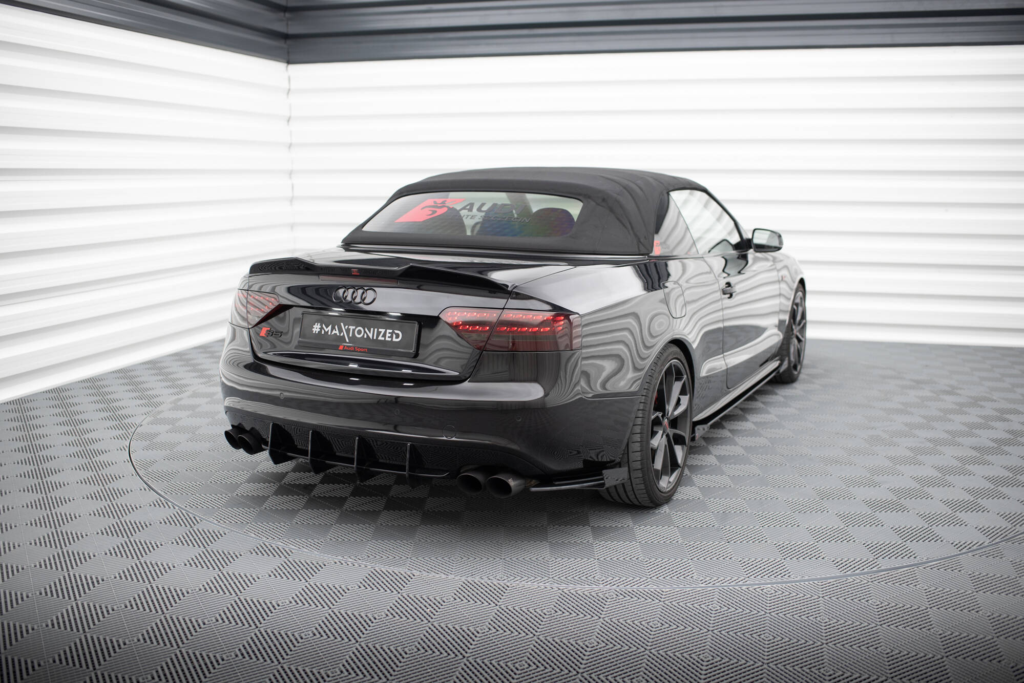 Hintere Seiten Flaps passend für Audi S5 / A5 S-Line Coupe / Cabriolet 8T schwarz Hochglanz
