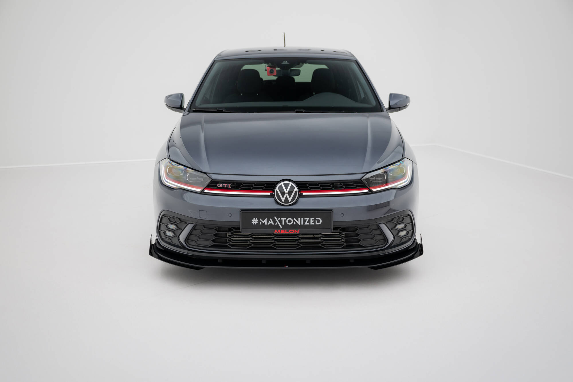 Street Pro Spoilerlippe Front Ansatz + Flaps passend für VW Polo GTI Mk6 FL rot+ Hochglanz Flaps