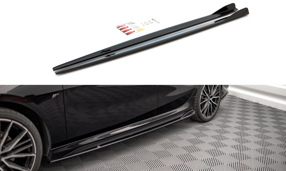 Street+ Seitenschweller Leisten V.2 passend für BMW 2 Gran Coupe M-Paket / M235i F44 schwarz Hochglanz