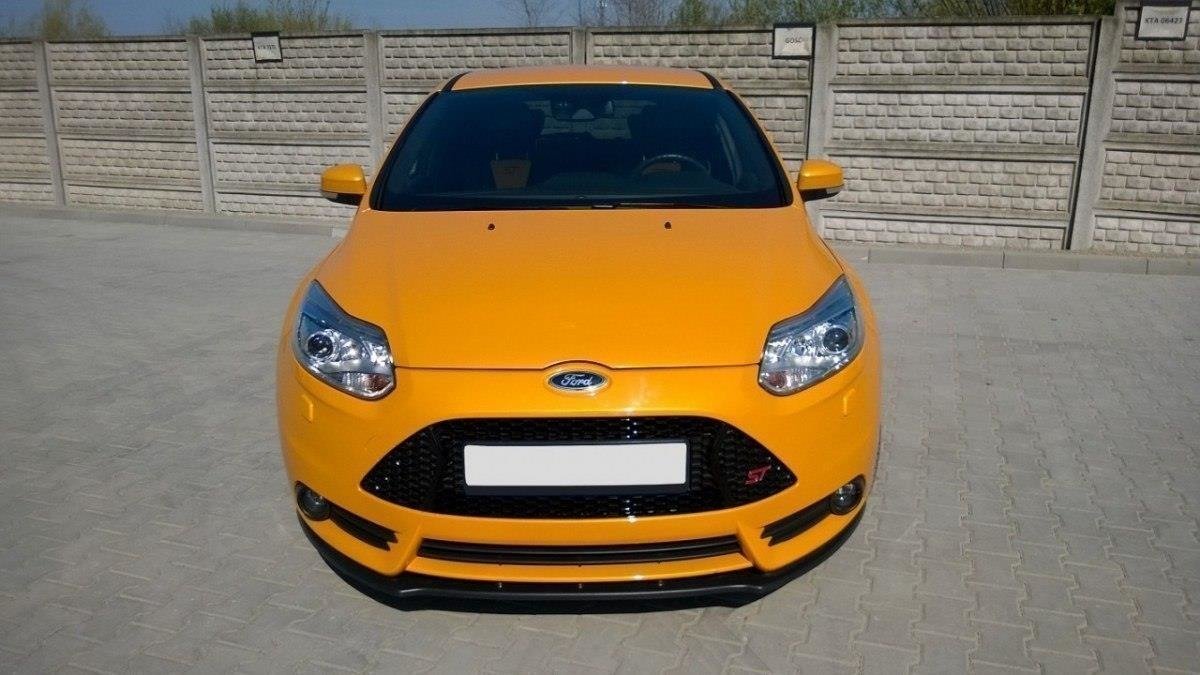 Street+ Spoilerlippe Front Ansatz V.1 passend für Ford Focus ST Mk3 schwarz Hochglanz