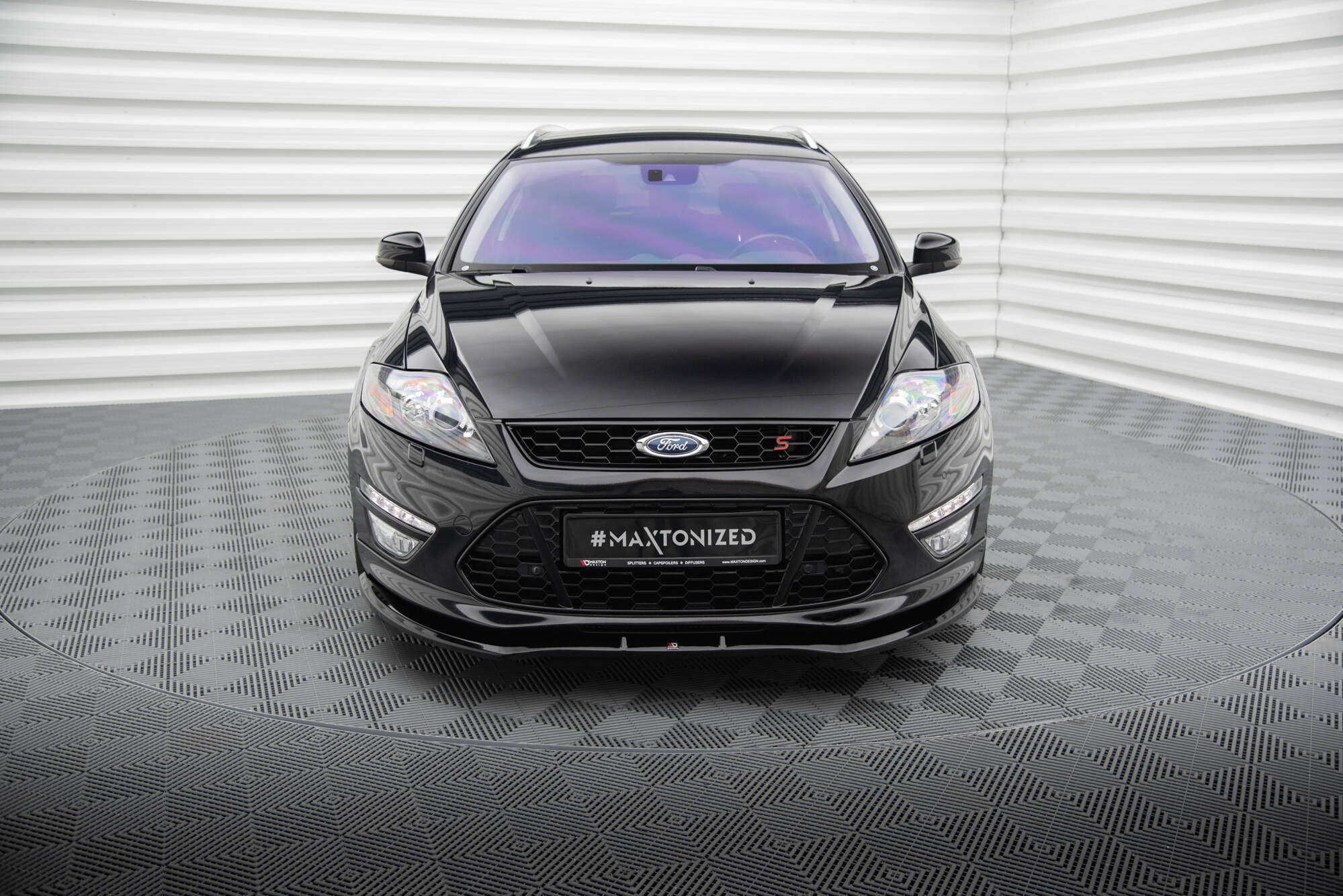 Street+ Spoilerlippe Front Ansatz V.1 passend für Ford Mondeo ST-Line Limousine Mk4 FL schwarz Hochglanz