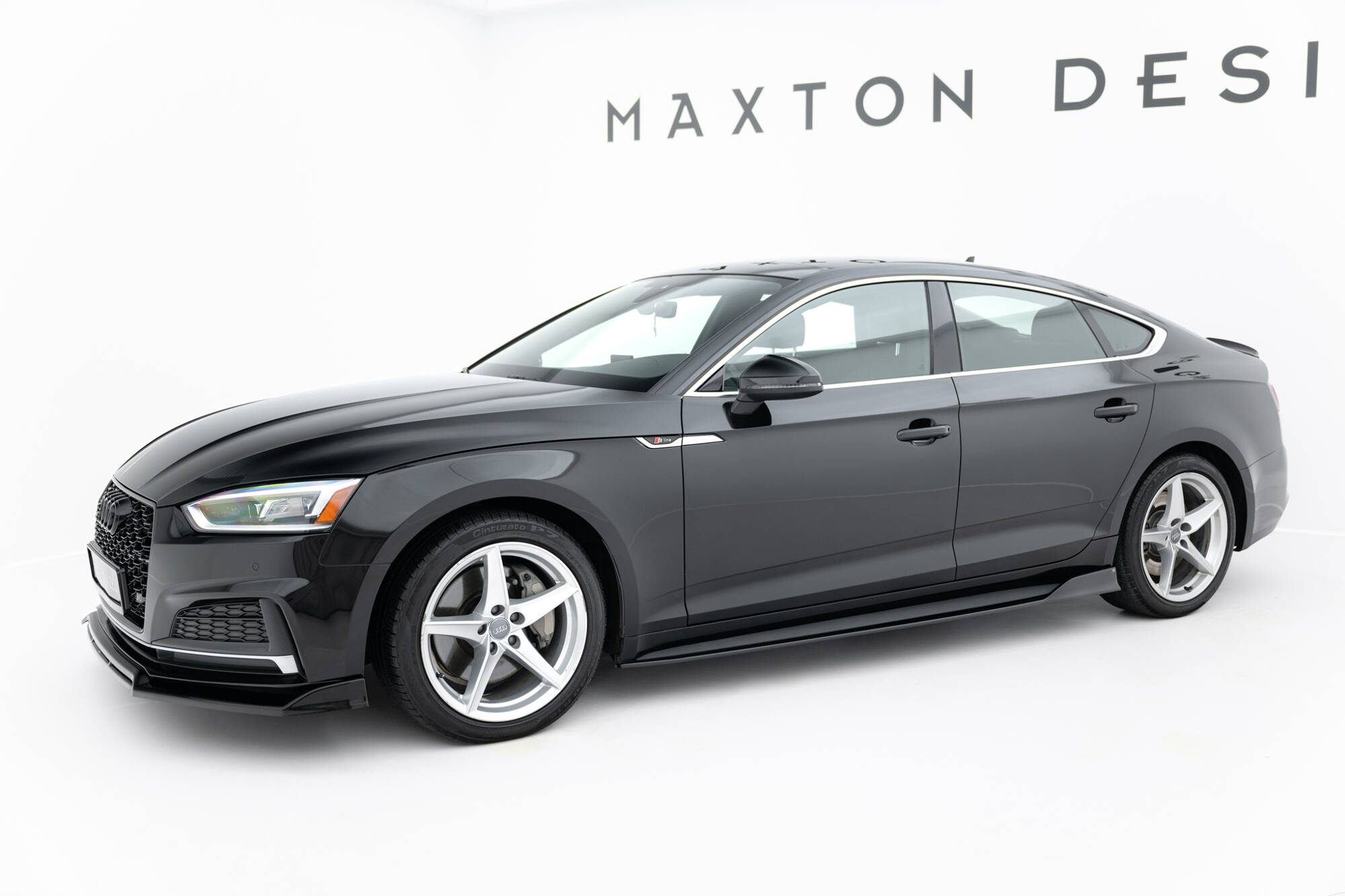 Street+ Seitenschweller Leisten passend für Audi S5 / A5 S-Line Sportback F5 schwarz Hochglanz