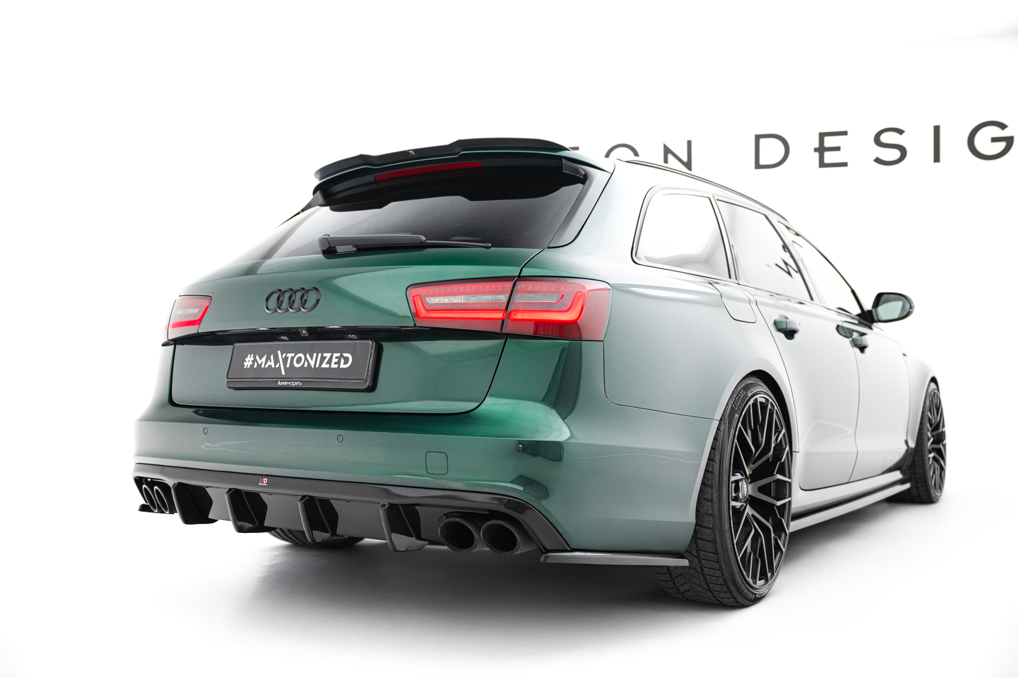 Street+ Heck Ansatz Diffusor passend für Audi S6 Avant C7 schwarz Hochglanz