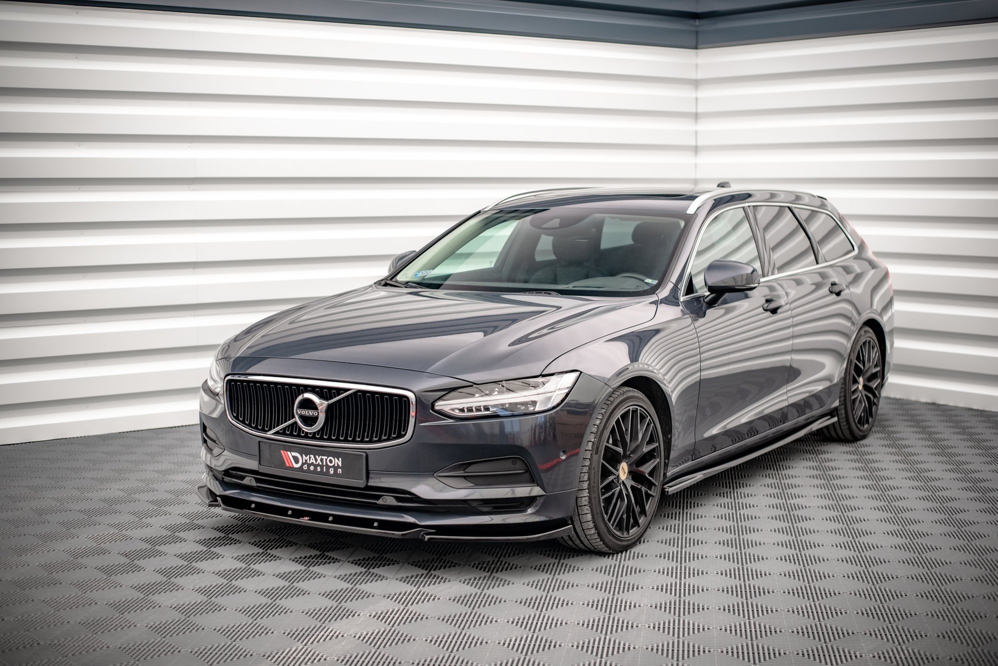 Street+ Spoilerlippe Front Ansatz V.1 passend für Volvo V90 Mk2 schwarz Hochglanz