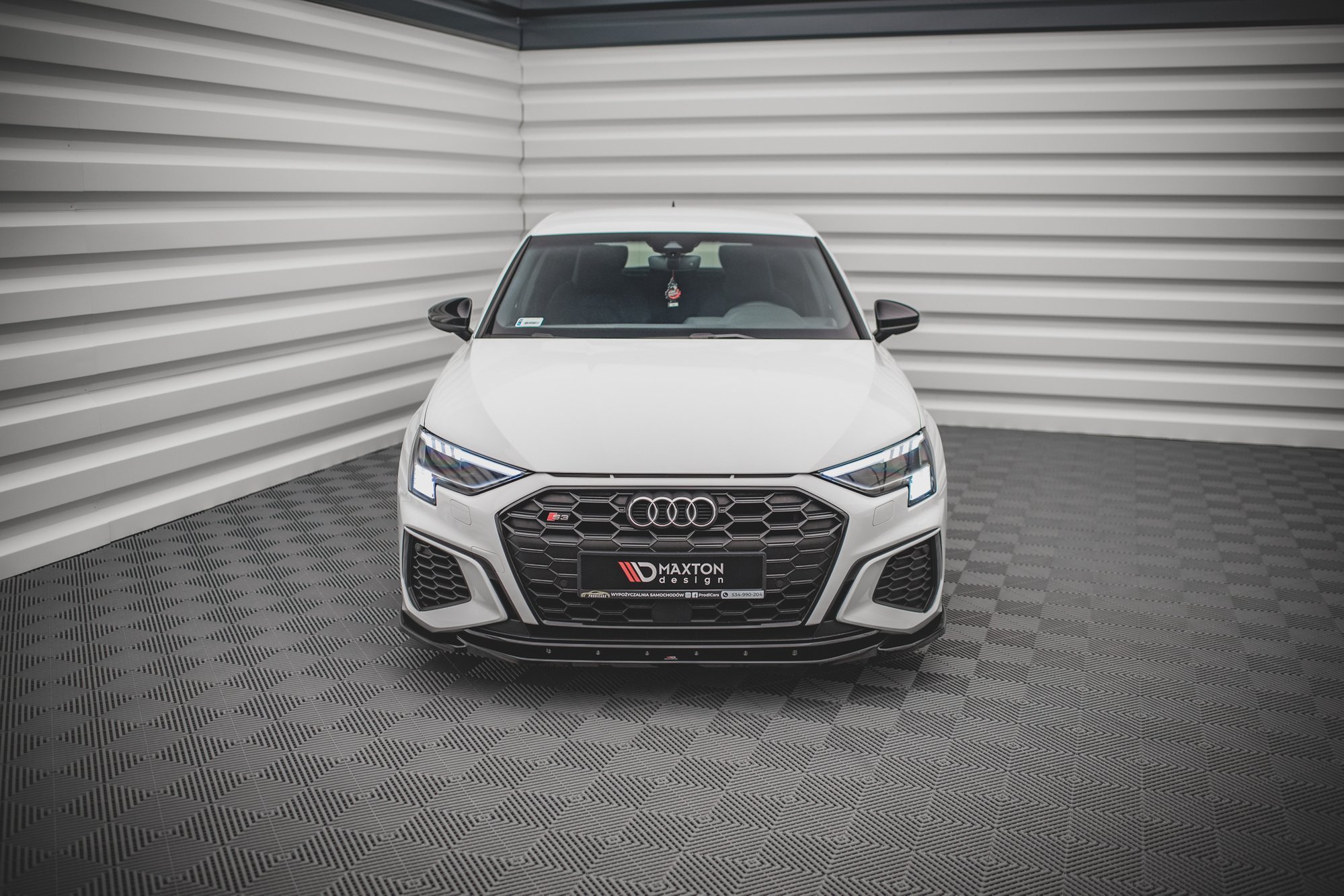 Street+ Spoilerlippe Front Ansatz V.4 passend für Audi S3 / A3 S-Line 8Y schwarz Hochglanz