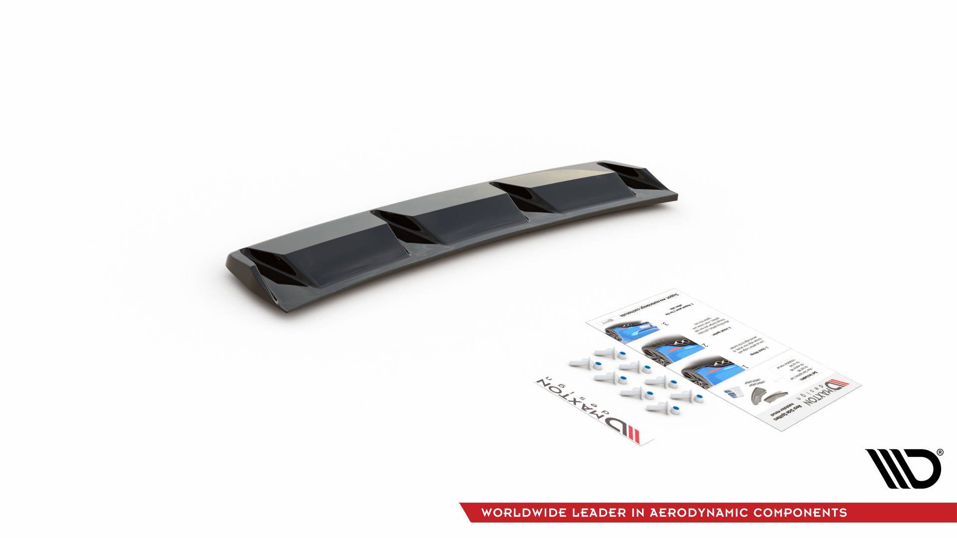 Street+ Mittlerer Diffusor Heck Ansatz passend für Audi S3 Limousine 8Y schwarz Hochglanz