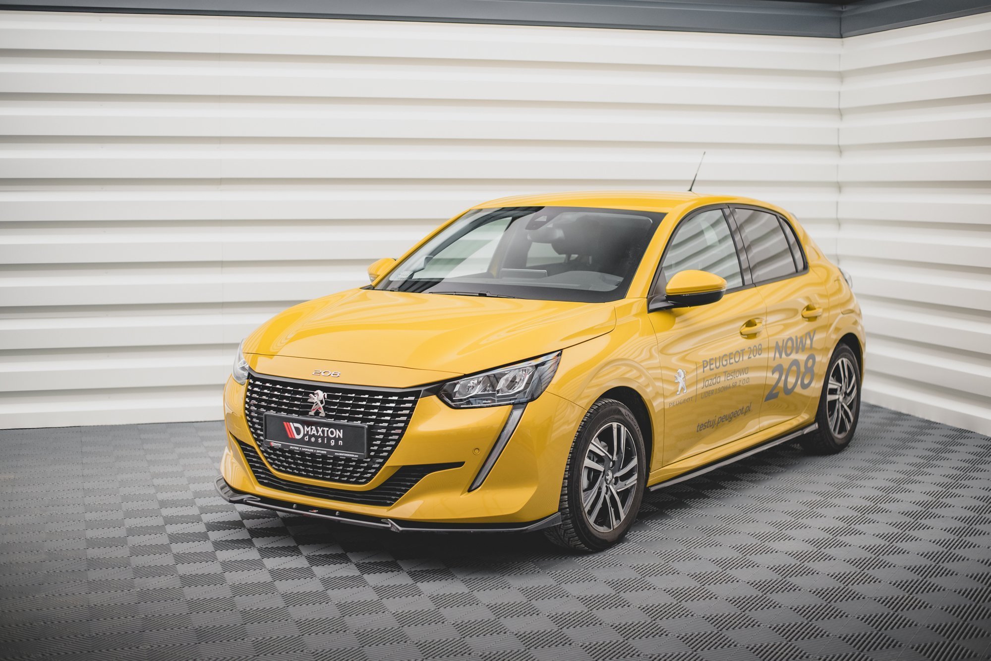 Street+ Spoilerlippe Front Ansatz V.2 passend für Peugeot 208 Mk2 schwarz Hochglanz