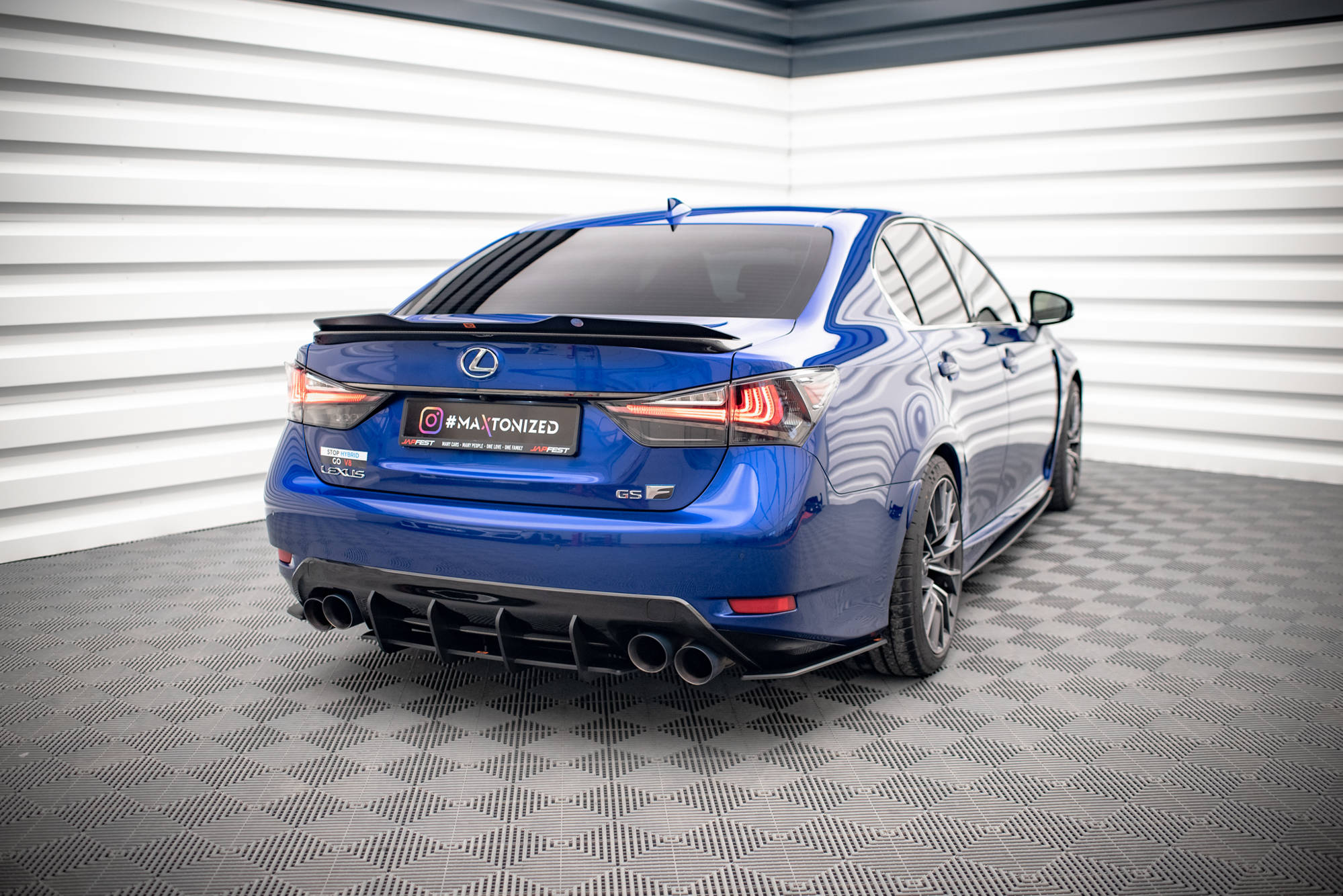 Street Pro Heckschürze Heck Ansatz Diffusor passend für Lexus GS F Mk4 FL rot